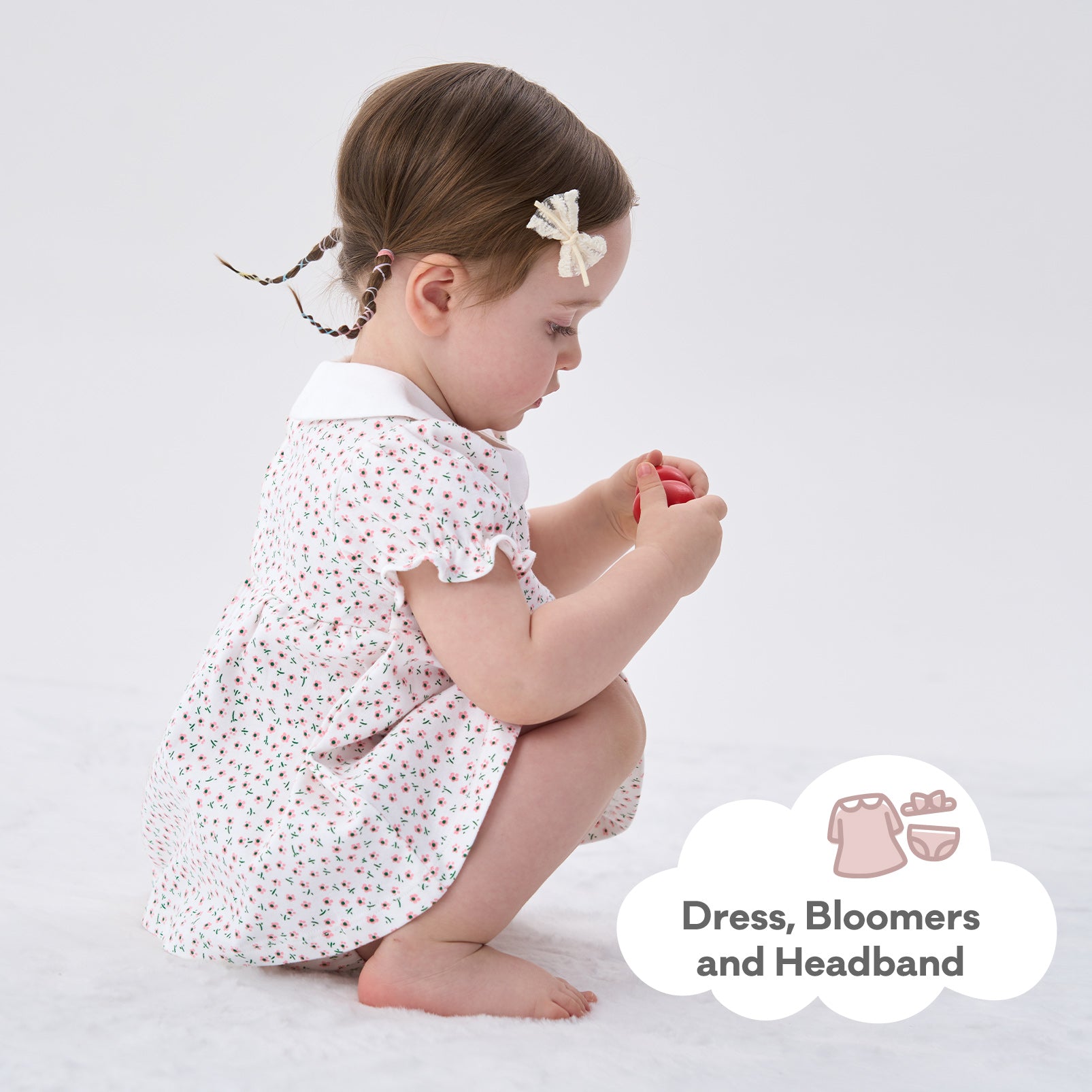 pureborn Baby Girls Dress with Bloomer Infant Girl Cotton Playwear Dress 0-24 Months