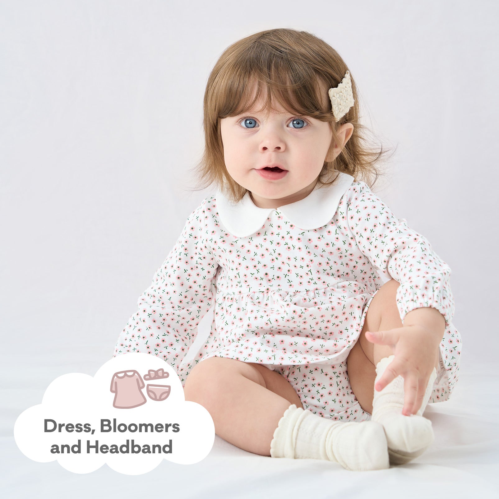 pureborn Baby Girls Dress with Bloomer Infant Girl Cotton Playwear Dress 0-24 Months