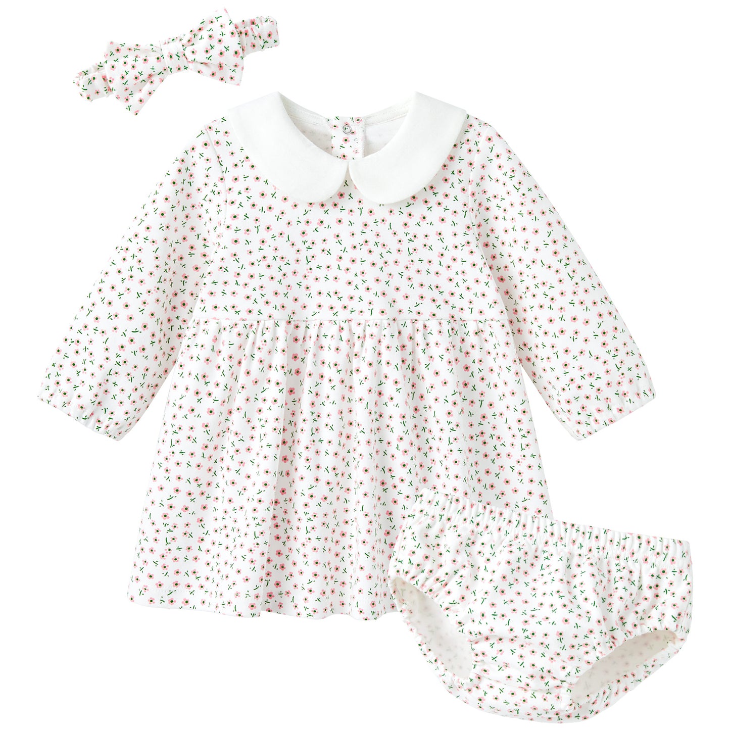 pureborn Baby Girls Dress with Bloomer Infant Girl Cotton Playwear Dress 0-24 Months