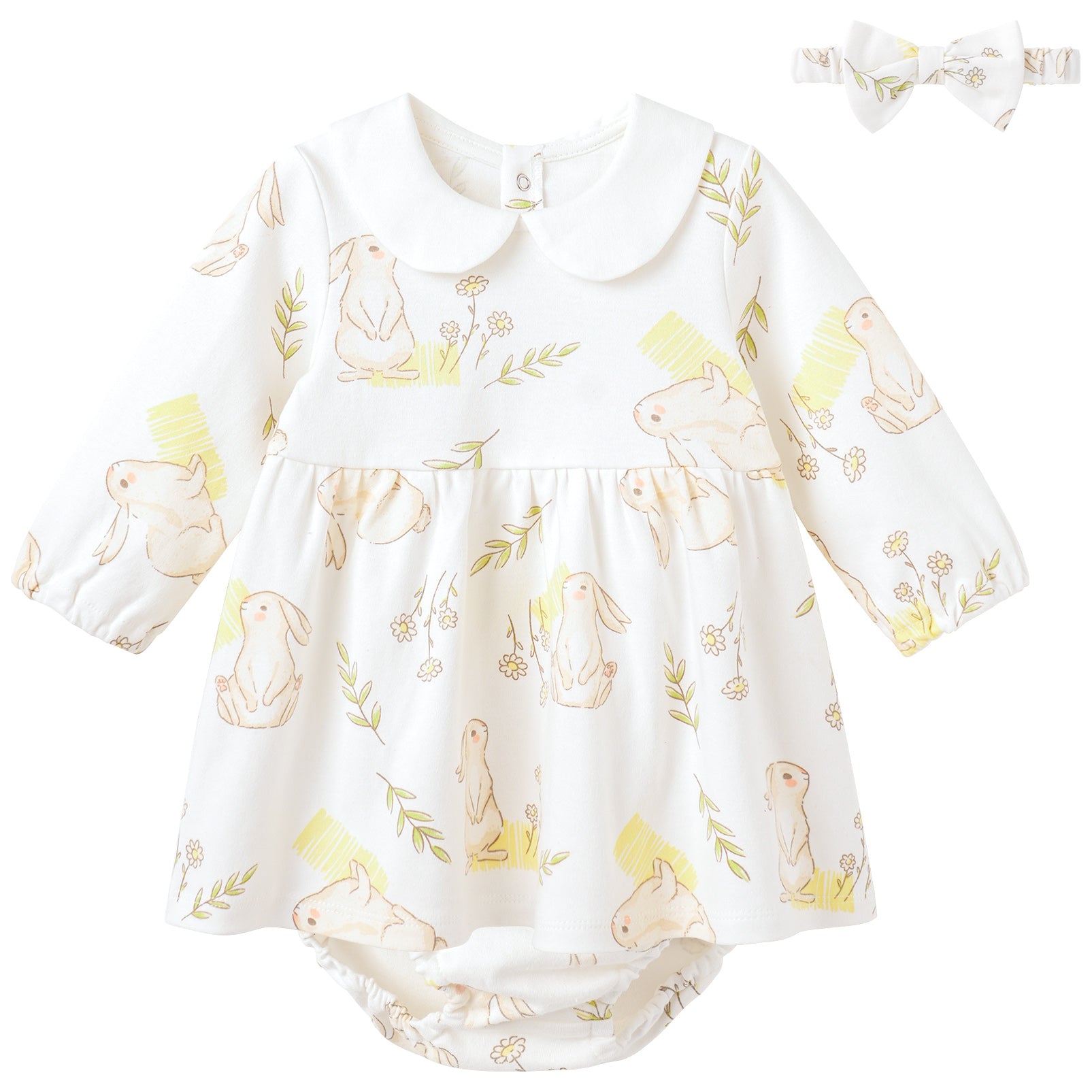 pureborn Baby Girls Dress with Bloomer Infant Girl Cotton Playwear Dress 0-24 Months
