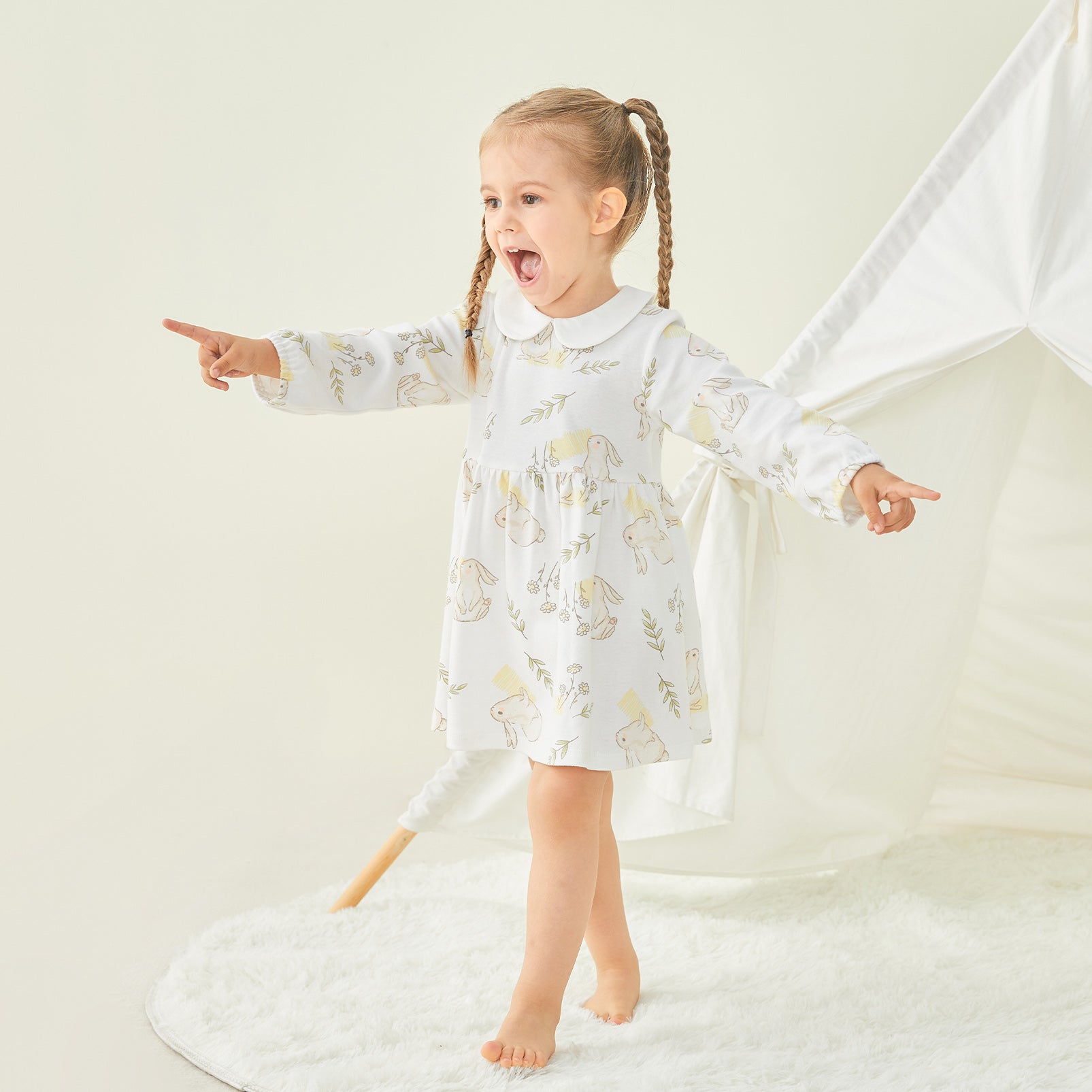 pureborn Baby Girls Dress with Bloomer Infant Girl Cotton Playwear Dress 0-24 Months