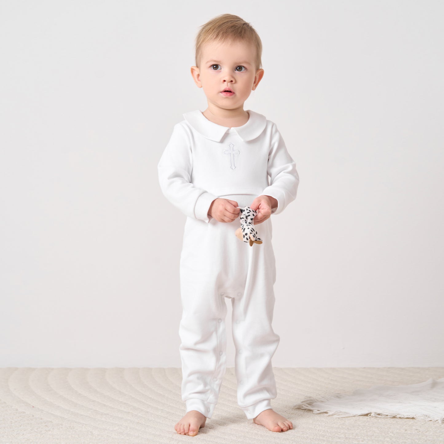 White Cross Baptism Outfit Long Sleeve