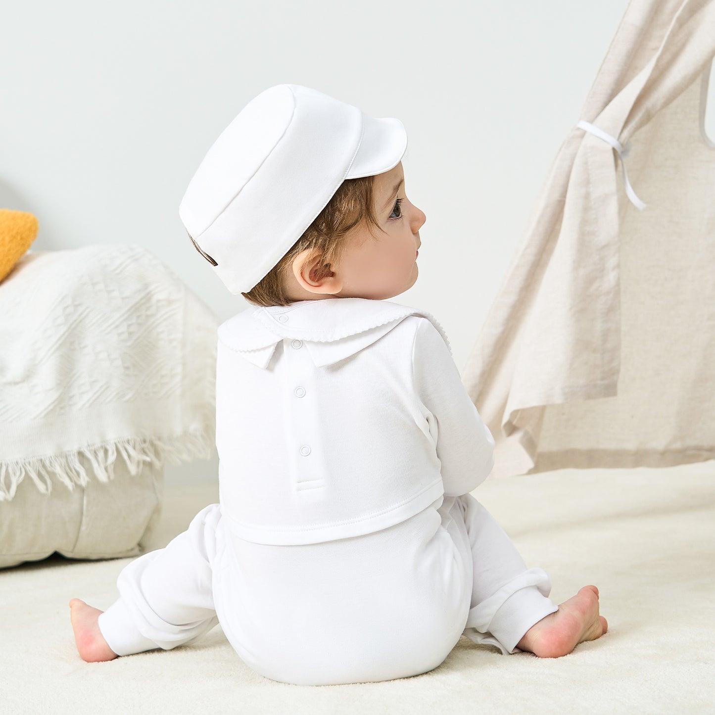 White Cross Baptism Outfit Long Sleeve