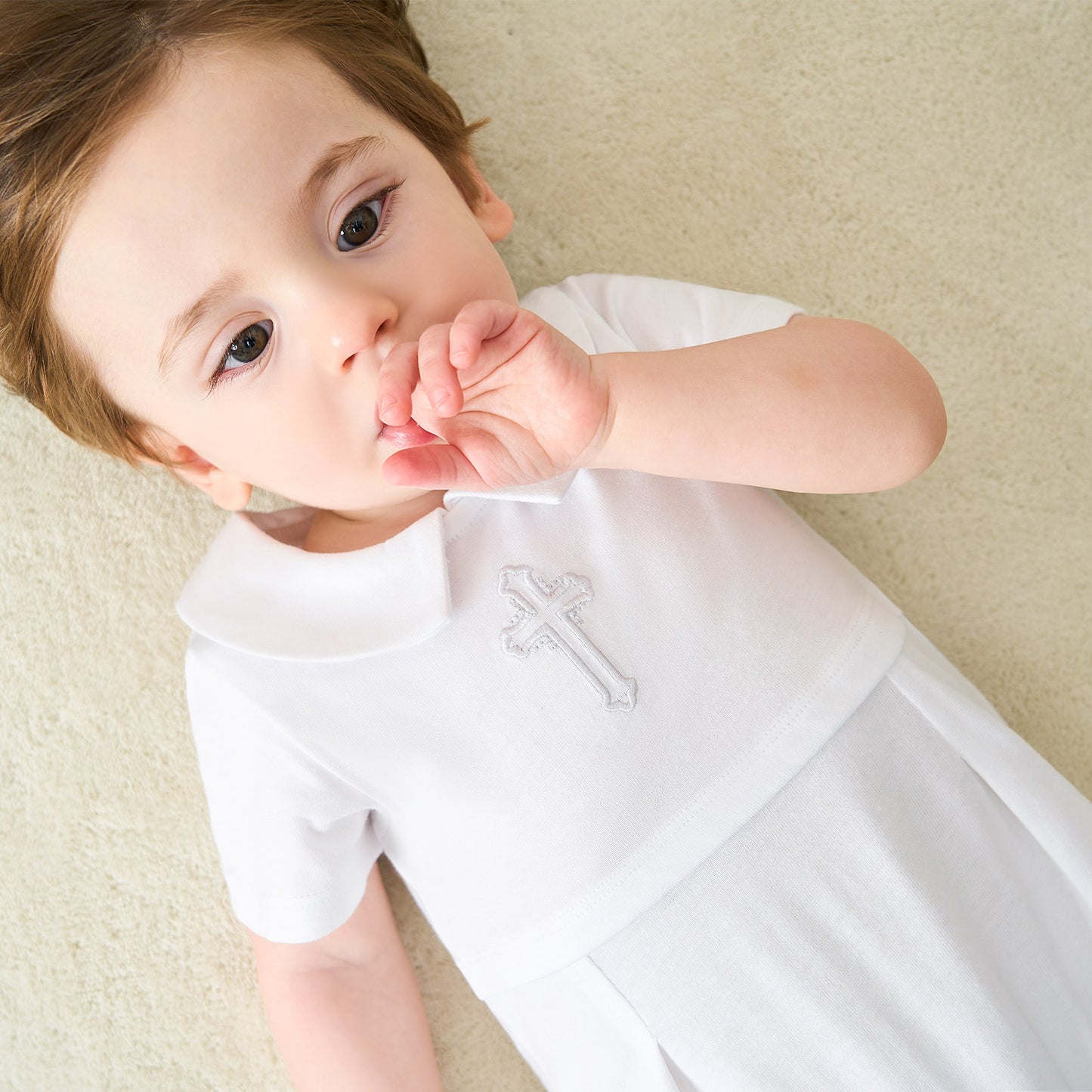 White Cross Baptism Outfit Long Sleeve