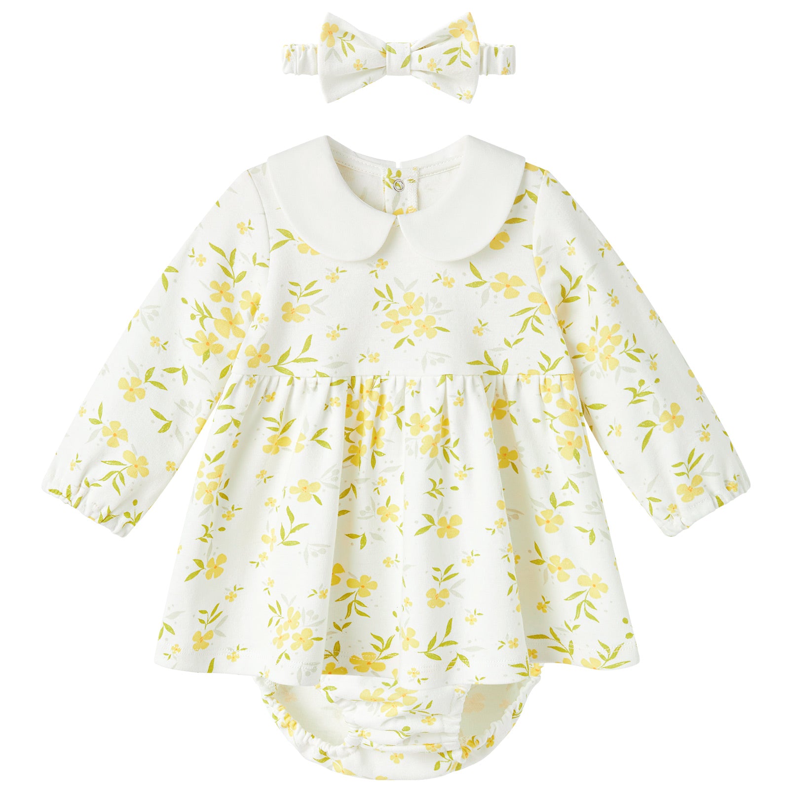 pureborn Baby Girls Dress with Bloomer Infant Girl Cotton Playwear Dress 0-24 Months