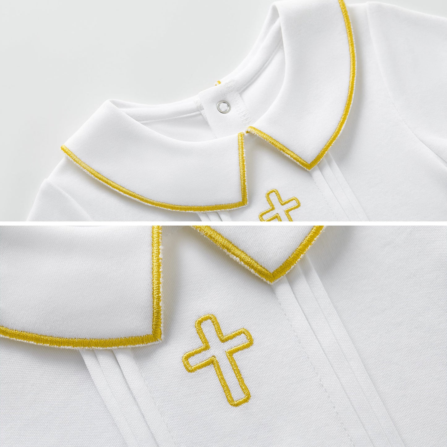 White Cross Baptism Outfit Long Sleeve