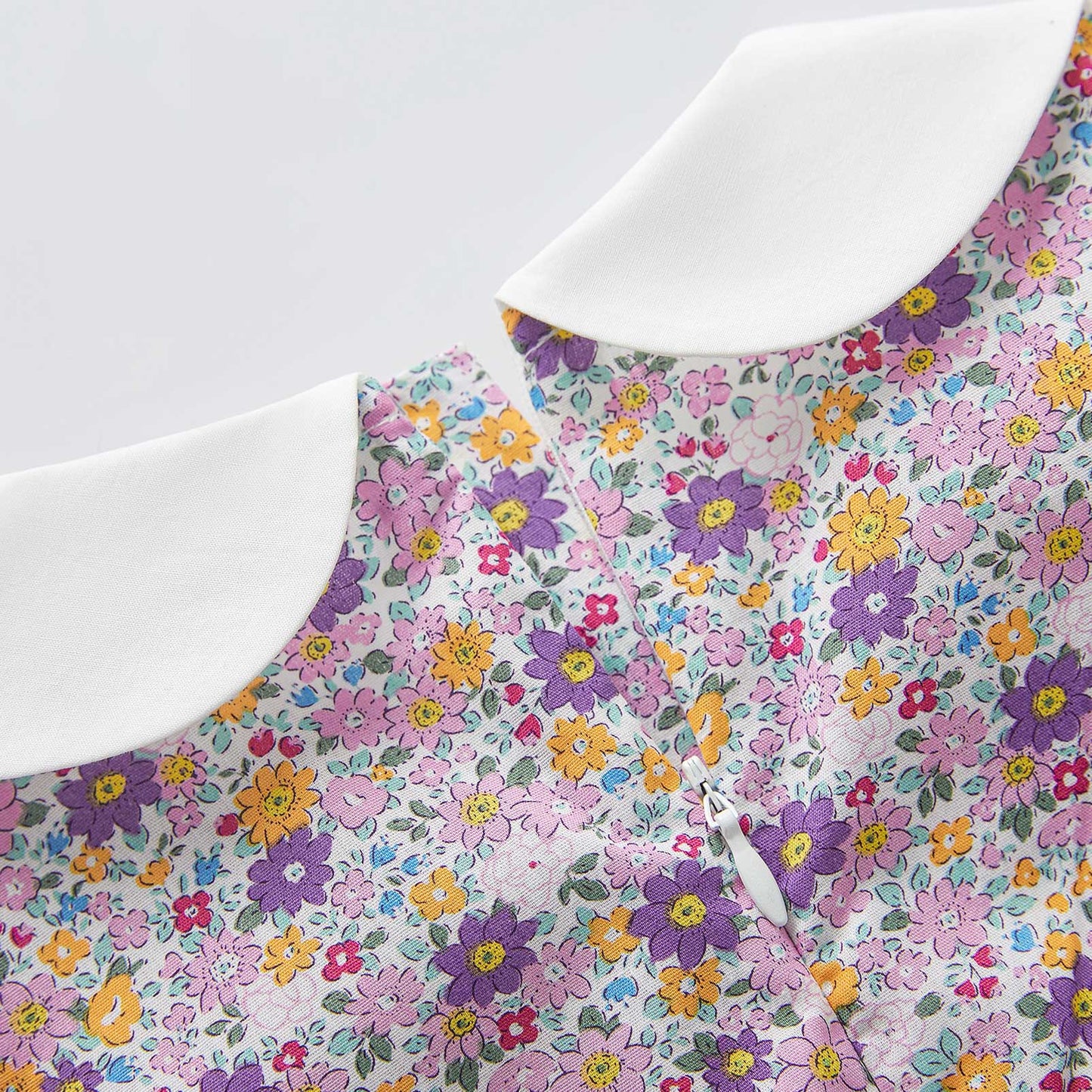 pureborn Baby Toddler Girl Woven Dress Short Sleeve Cotton Playwear Dresses 0-5T