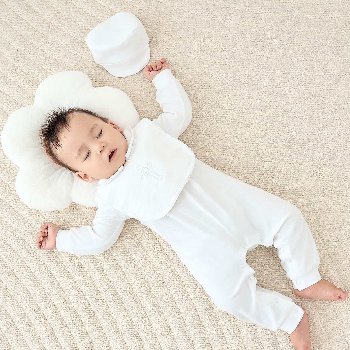 White Cross Baptism Outfit Long Sleeve
