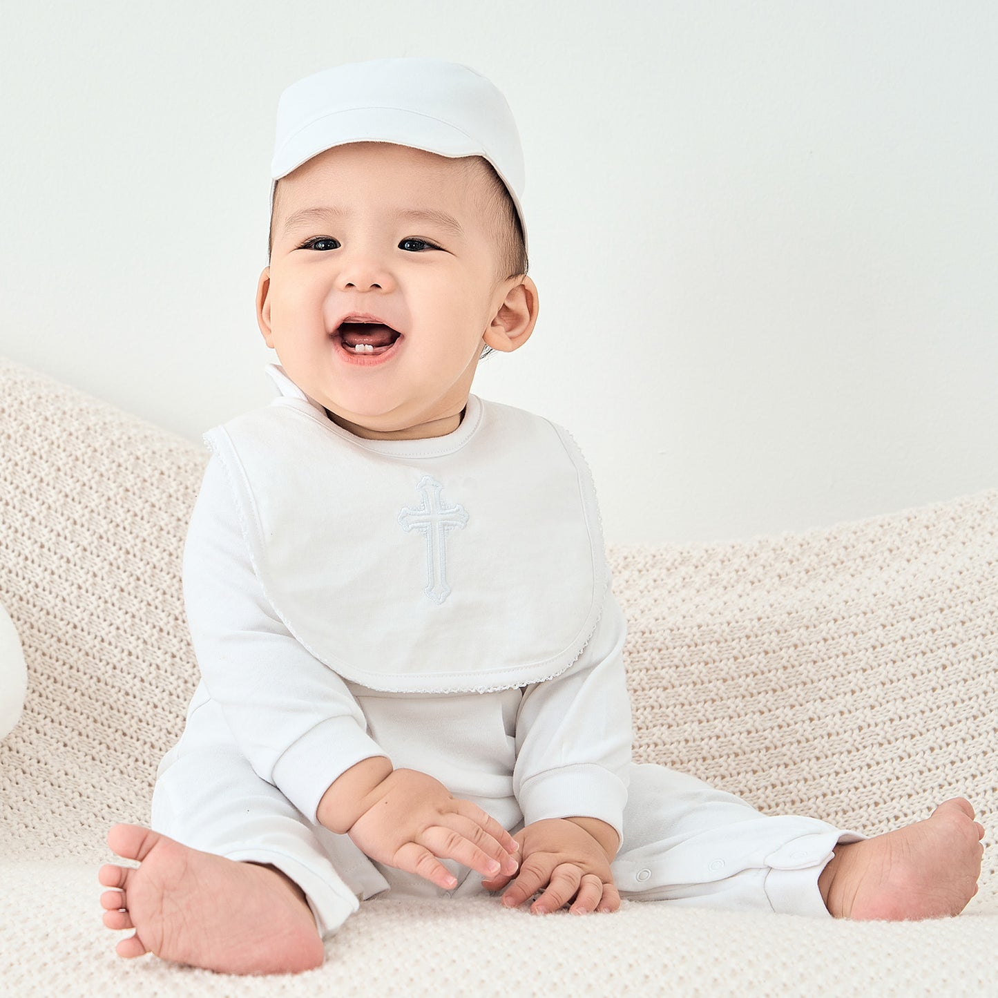 White Cross Baptism Outfit Long Sleeve