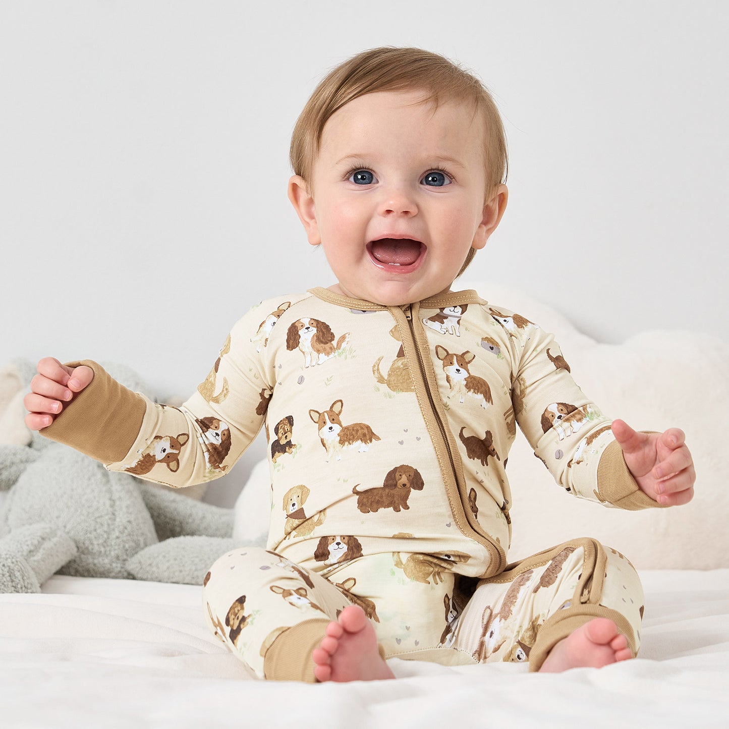 pureborn Baby Boys Sleeper Viscose from Bamboo Pajamas 2-Way Zipper Snug Fit Sleepwear Blue Cowboy Boots 0-3 Months