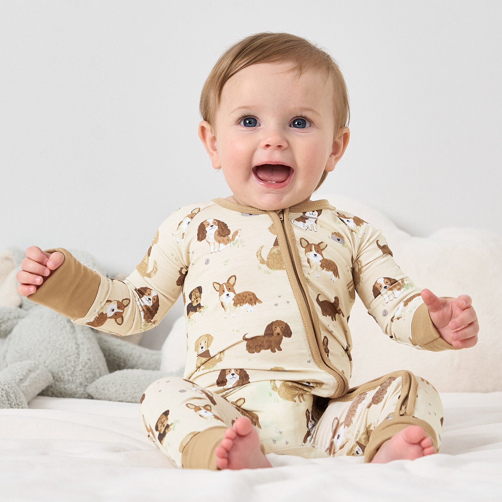 pureborn Baby Boys Sleeper Viscose from Bamboo Pajamas 2-Way Zipper Snug Fit Sleepwear Blue Cowboy Boots 0-3 Months