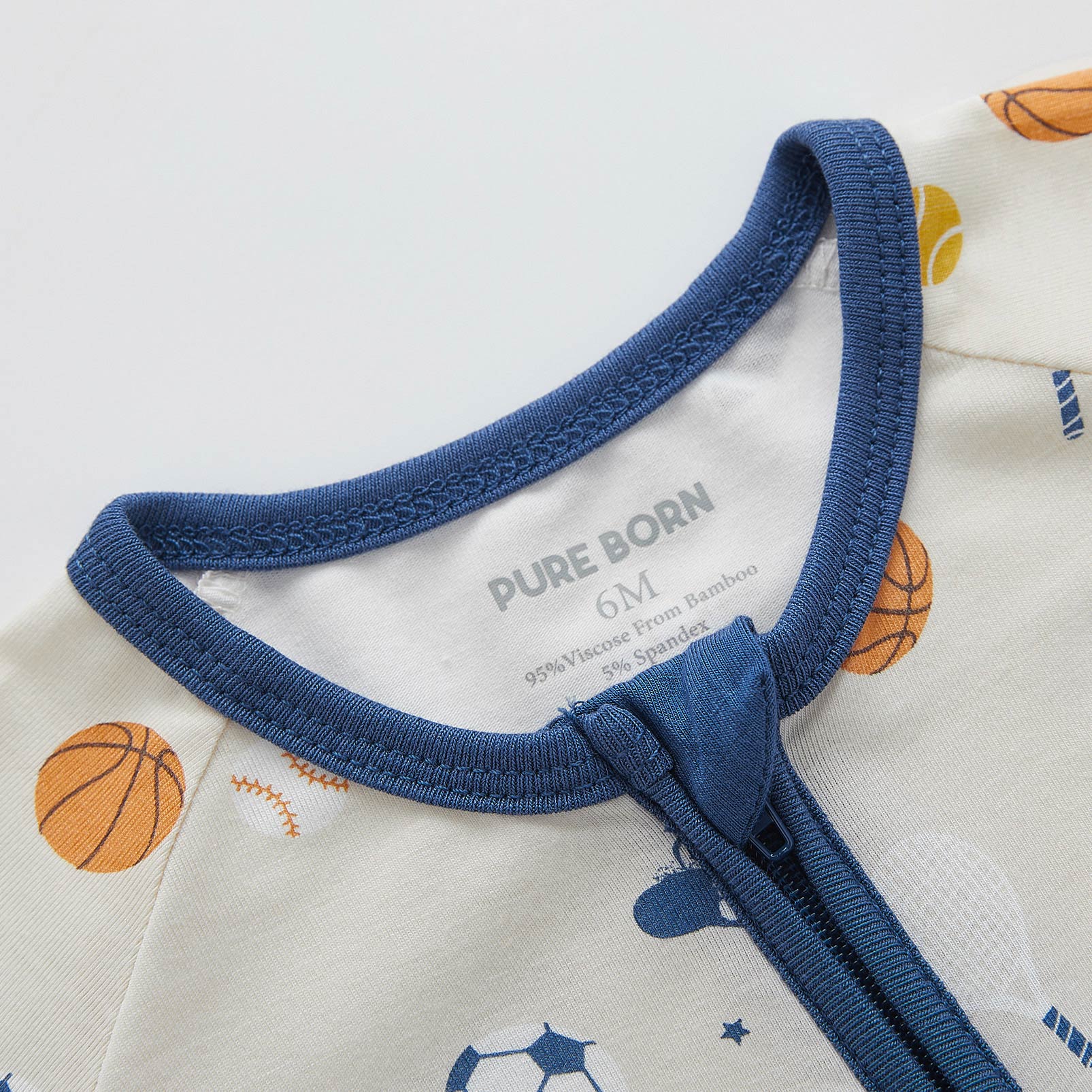 pureborn Baby Boys Sleeper Viscose from Bamboo Pajamas 2-Way Zipper Snug Fit Sleepwear Blue Cowboy Boots 0-3 Months