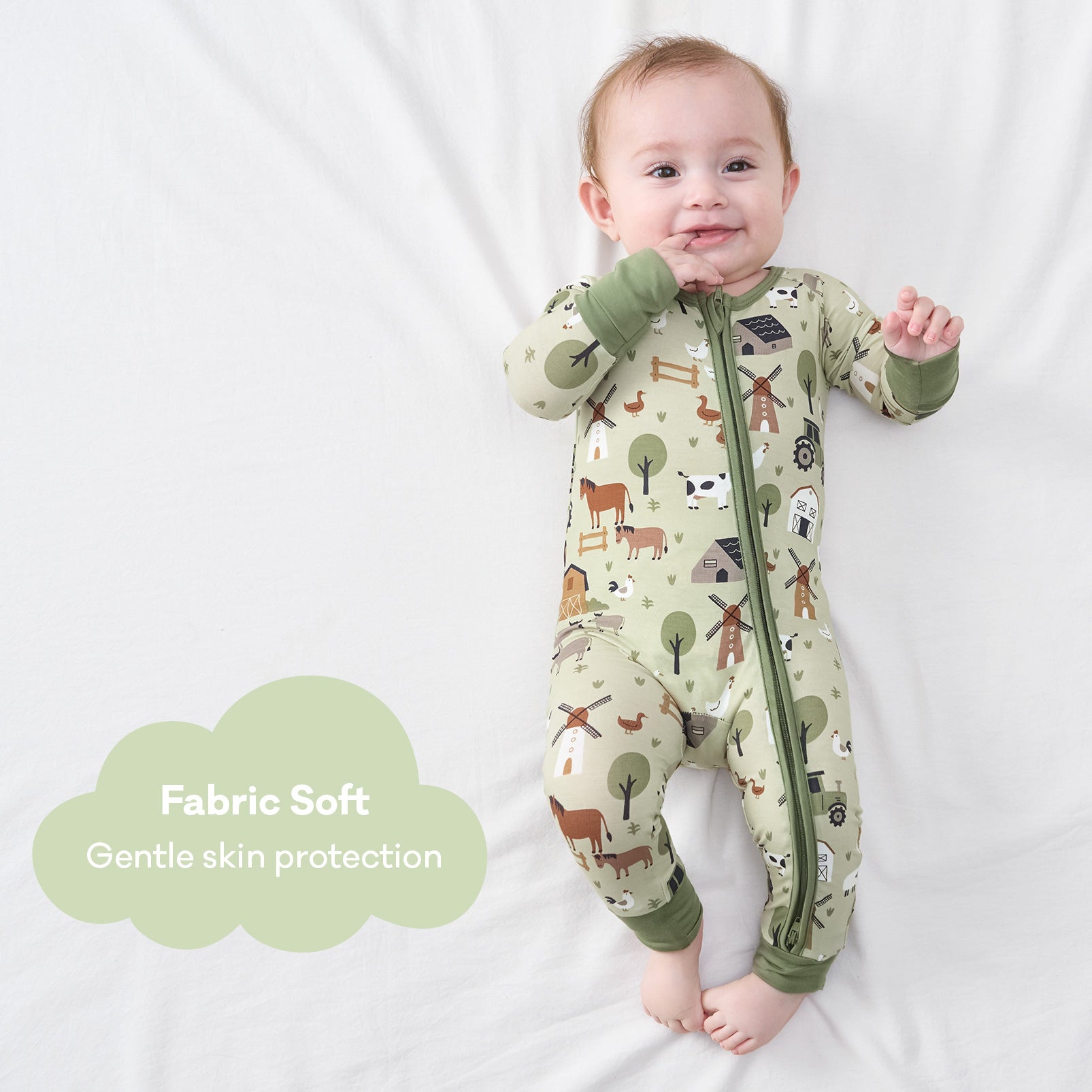 pureborn Baby Boys Sleeper Viscose from Bamboo Pajamas 2-Way Zipper Snug Fit Sleepwear Blue Cowboy Boots 0-3 Months