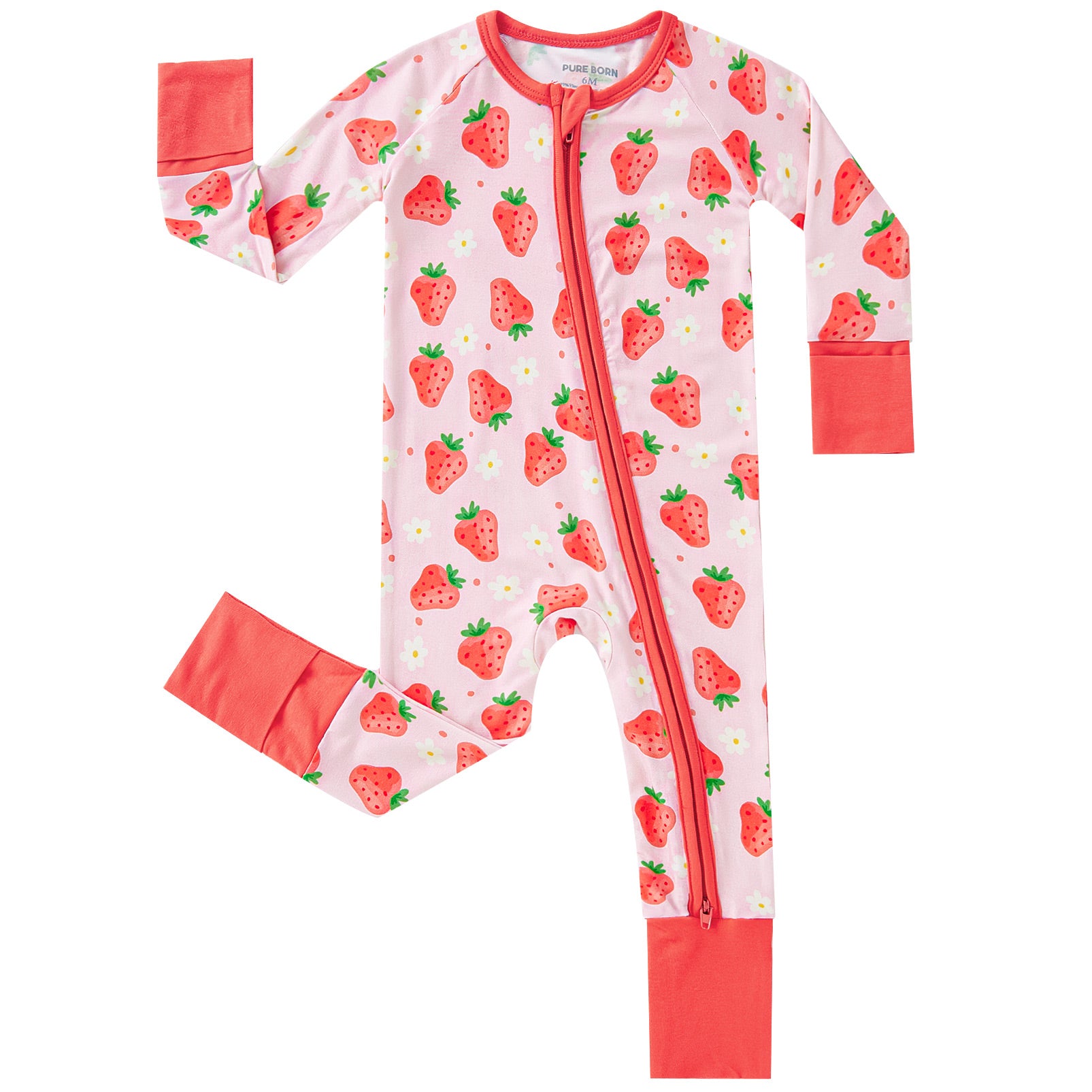 pureborn Baby Boys Sleeper Viscose from Bamboo Pajamas 2-Way Zipper Snug Fit Sleepwear Blue Cowboy Boots 0-3 Months