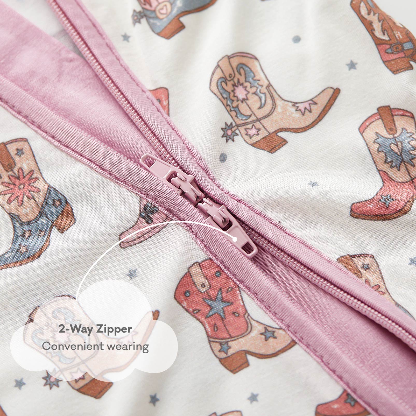 pureborn Baby Boys Sleeper Viscose from Bamboo Pajamas 2-Way Zipper Snug Fit Sleepwear Blue Cowboy Boots 0-3 Months