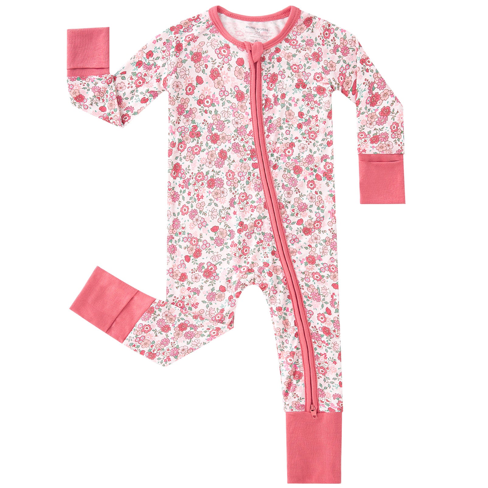 pureborn Baby Boys Sleeper Viscose from Bamboo Pajamas 2-Way Zipper Snug Fit Sleepwear Blue Cowboy Boots 0-3 Months
