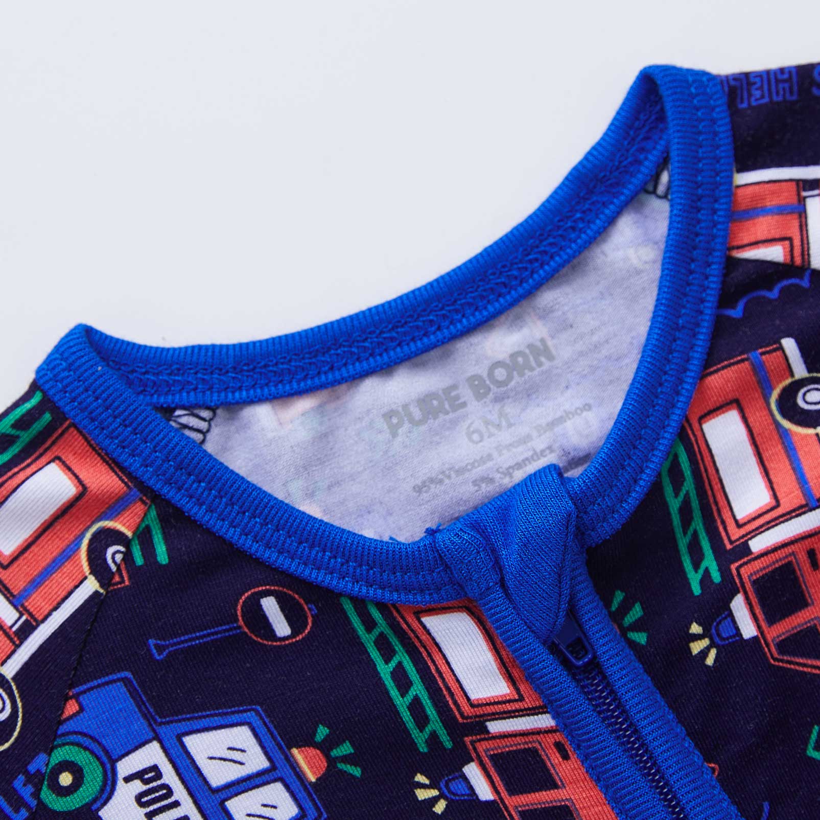 pureborn Baby Boys Sleeper Viscose from Bamboo Pajamas 2-Way Zipper Snug Fit Sleepwear Blue Cowboy Boots 0-3 Months
