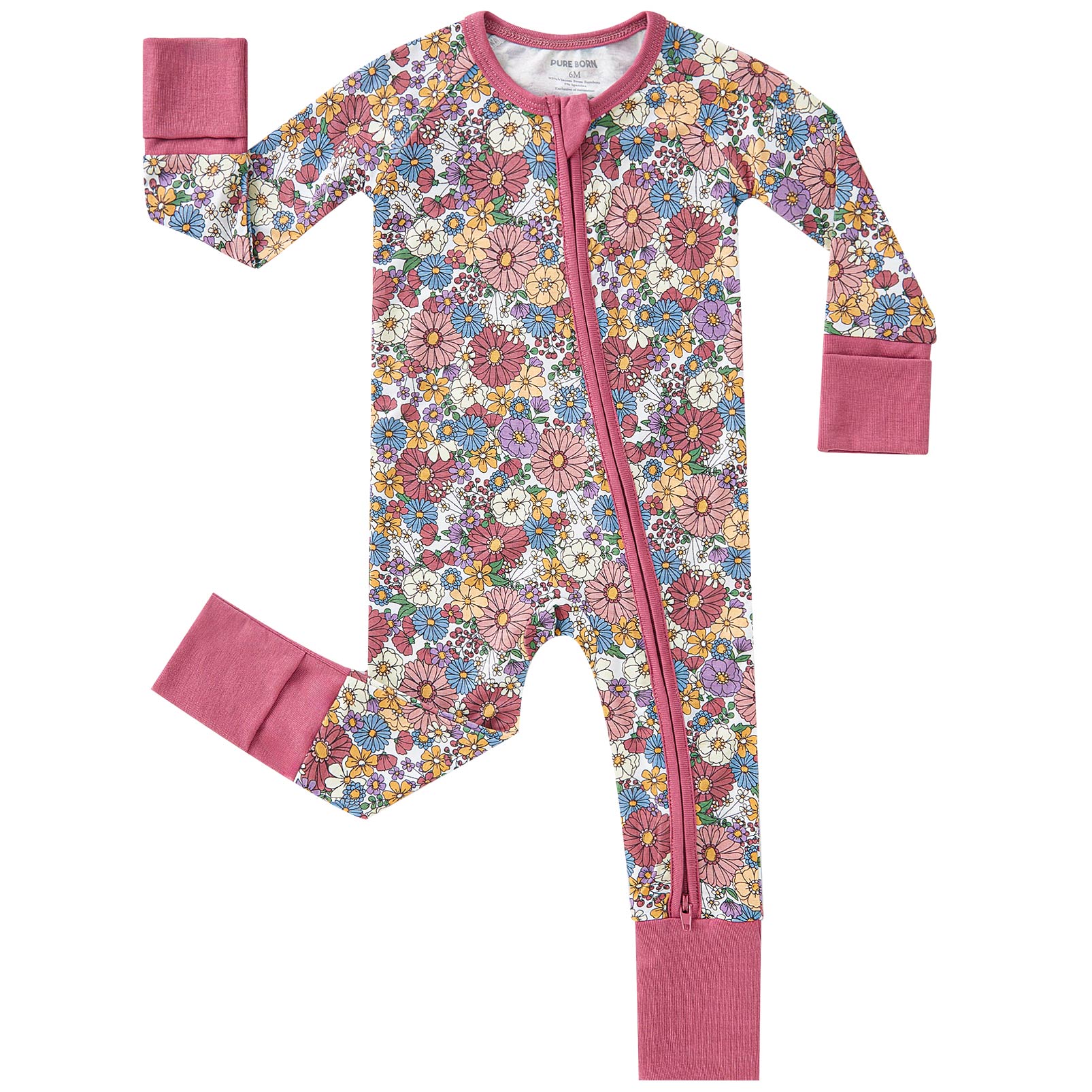 pureborn Baby Boys Sleeper Viscose from Bamboo Pajamas 2-Way Zipper Snug Fit Sleepwear Blue Cowboy Boots 0-3 Months