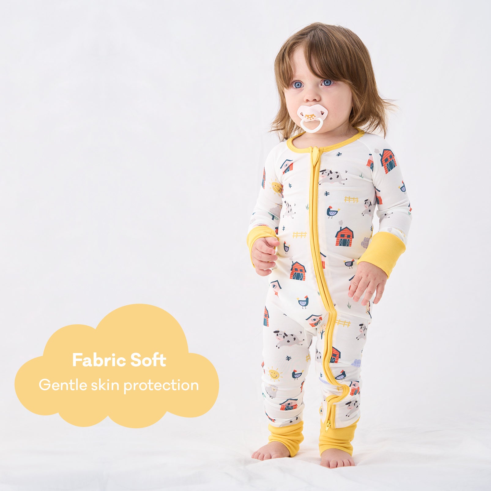pureborn Baby Boys Sleeper Viscose from Bamboo Pajamas 2-Way Zipper Snug Fit Sleepwear Blue Cowboy Boots 0-3 Months