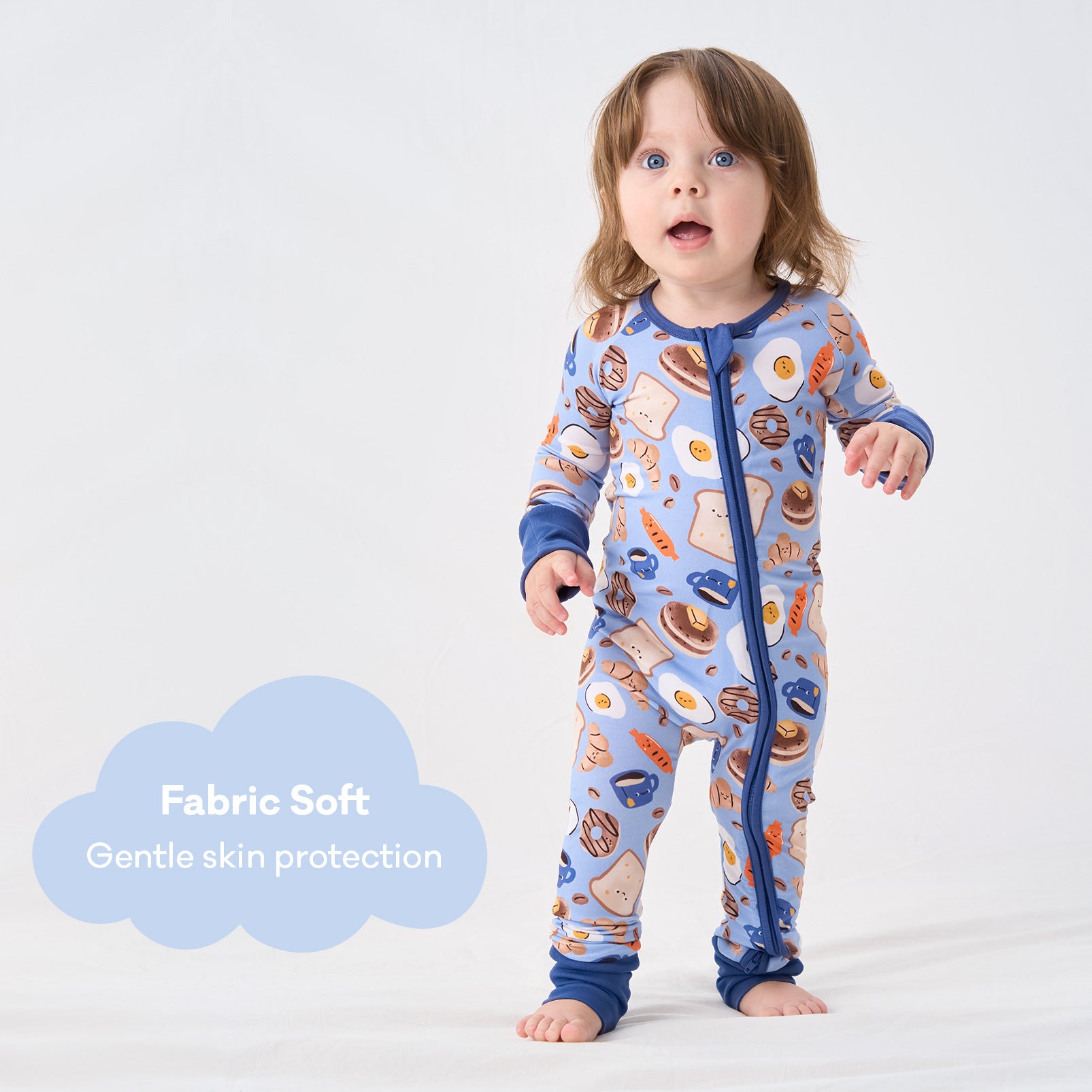 pureborn Baby Boys Sleeper Viscose from Bamboo Pajamas 2-Way Zipper Snug Fit Sleepwear Blue Cowboy Boots 0-3 Months
