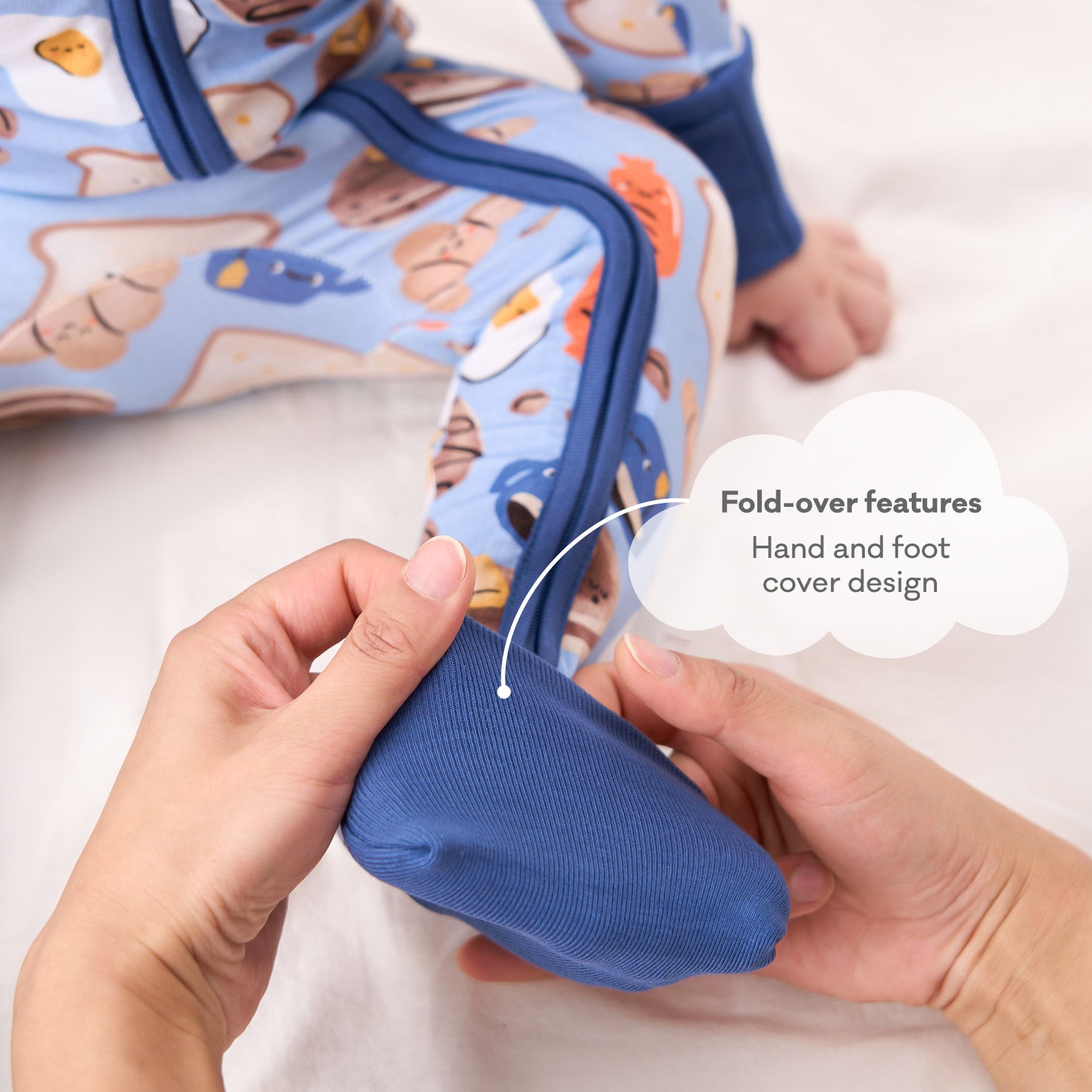 pureborn Baby Boys Sleeper Viscose from Bamboo Pajamas 2-Way Zipper Snug Fit Sleepwear Blue Cowboy Boots 0-3 Months