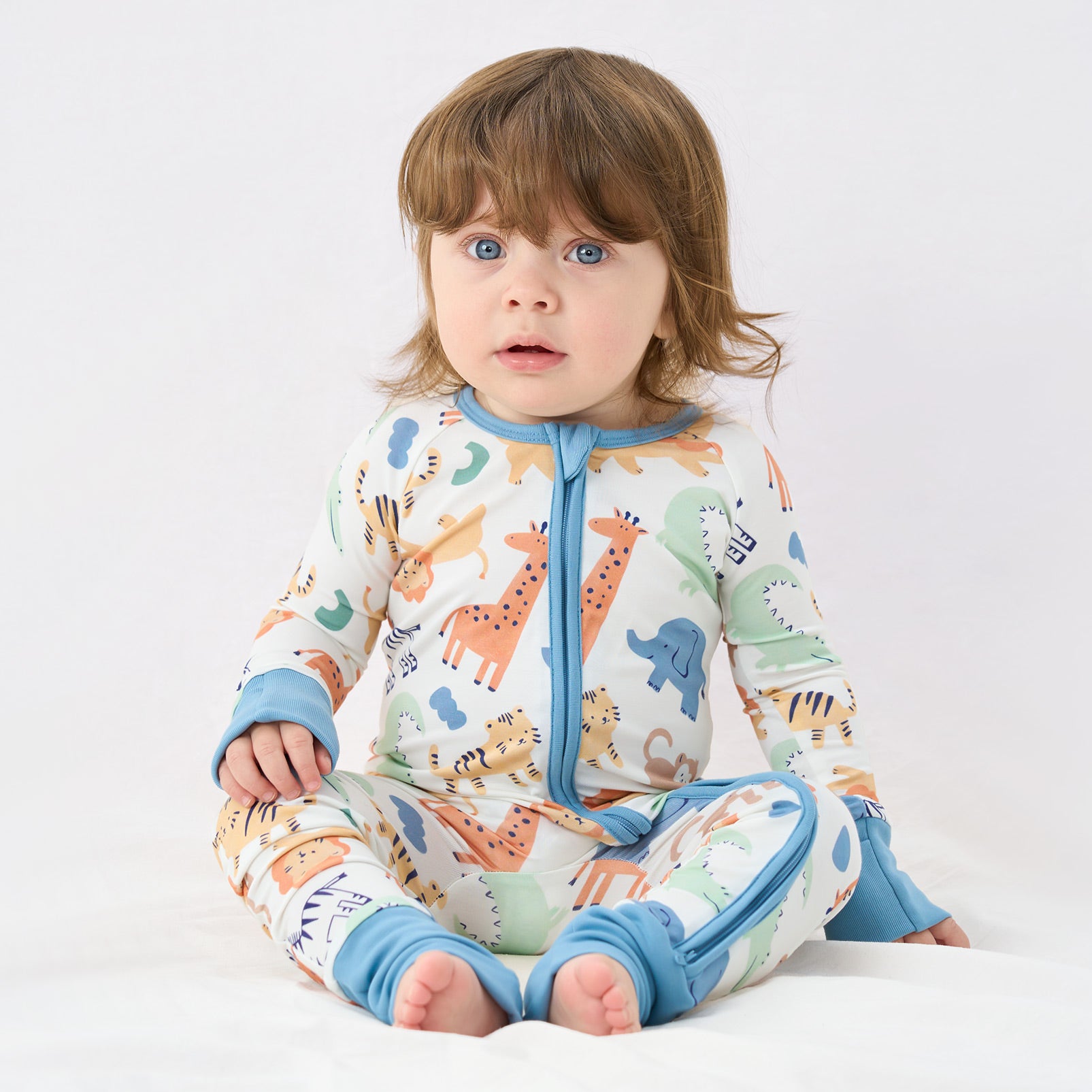 pureborn Baby Boys Sleeper Viscose from Bamboo Pajamas 2-Way Zipper Snug Fit Sleepwear Blue Cowboy Boots 0-3 Months