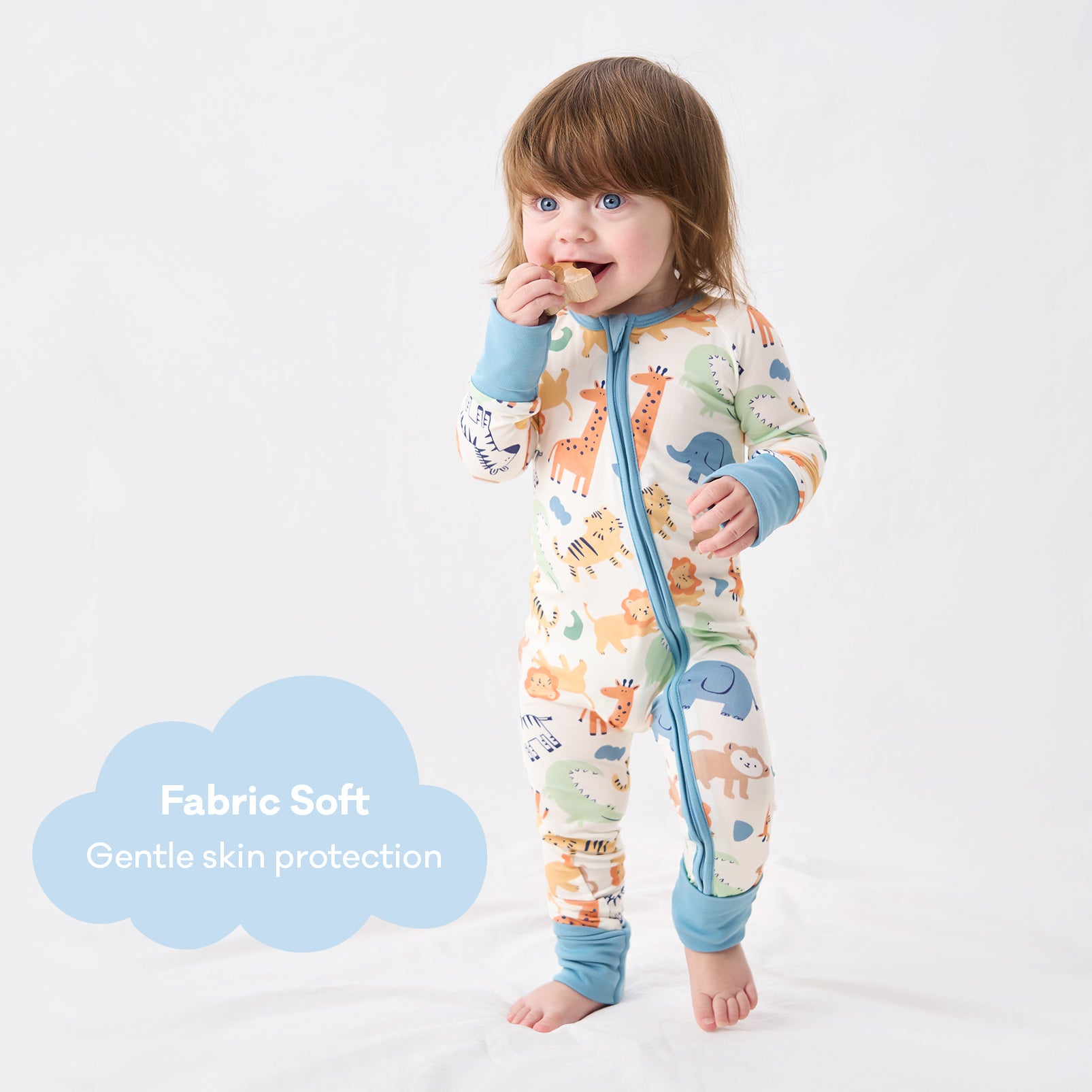 pureborn Baby Boys Sleeper Viscose from Bamboo Pajamas 2-Way Zipper Snug Fit Sleepwear Blue Cowboy Boots 0-3 Months