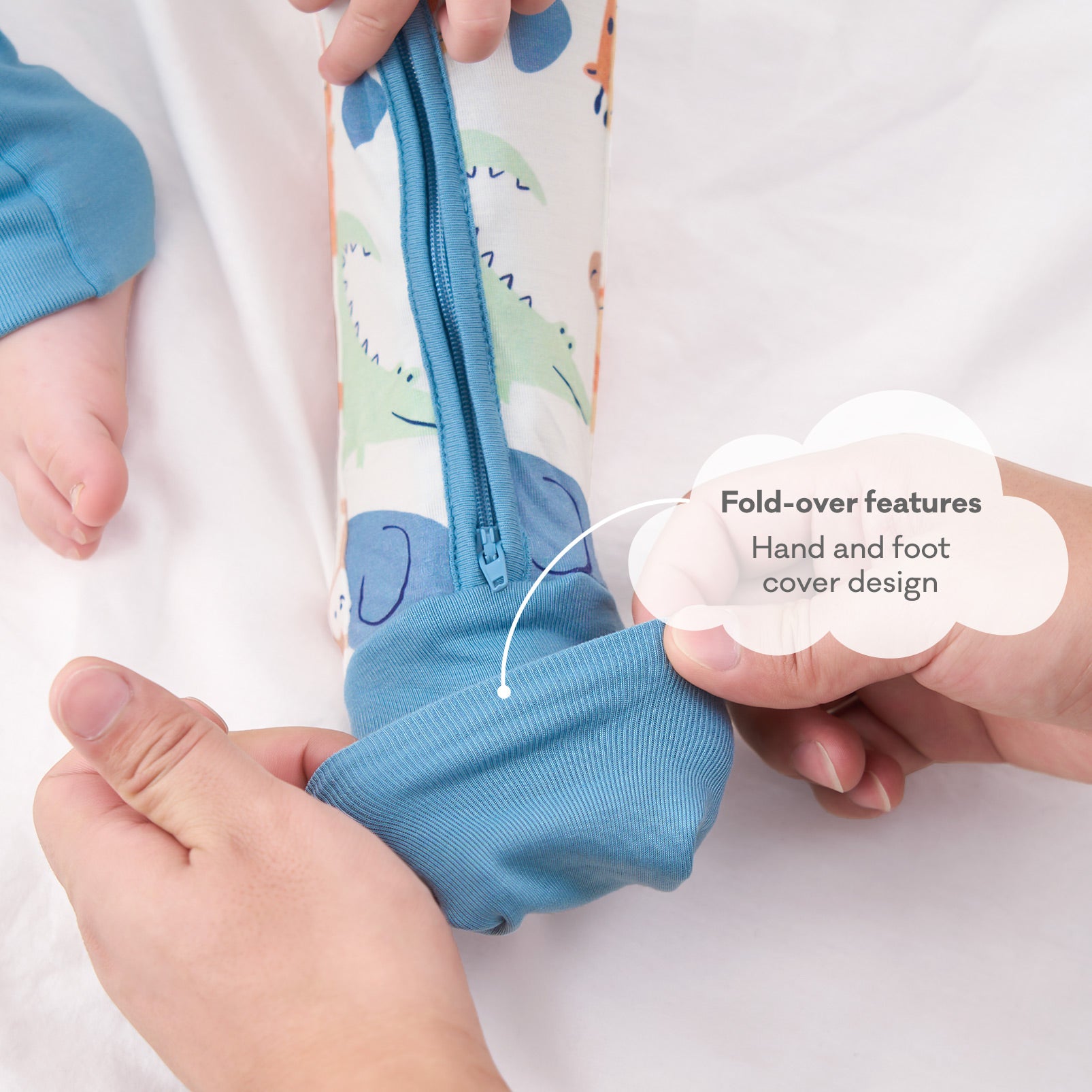 pureborn Baby Boys Sleeper Viscose from Bamboo Pajamas 2-Way Zipper Snug Fit Sleepwear Blue Cowboy Boots 0-3 Months