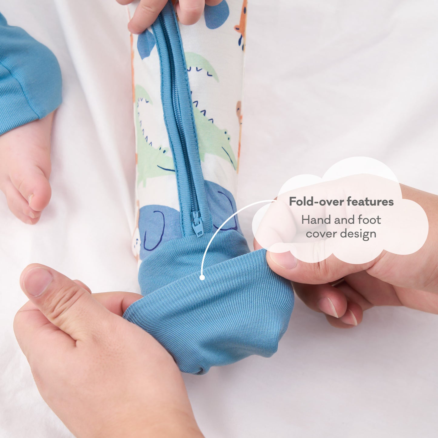 pureborn Baby Boys Sleeper Viscose from Bamboo Pajamas 2-Way Zipper Snug Fit Sleepwear Blue Cowboy Boots 0-3 Months