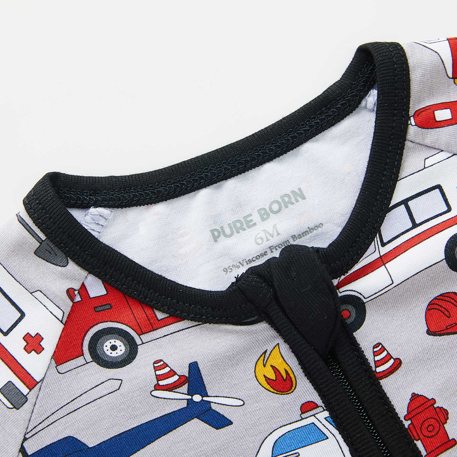 pureborn Baby Boys Sleeper Viscose from Bamboo Pajamas 2-Way Zipper Snug Fit Sleepwear Blue Cowboy Boots 0-3 Months