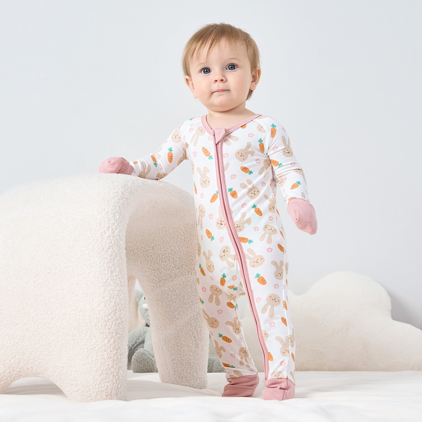pureborn Baby Boys Sleeper Viscose from Bamboo Pajamas 2-Way Zipper Snug Fit Sleepwear Blue Cowboy Boots 0-3 Months