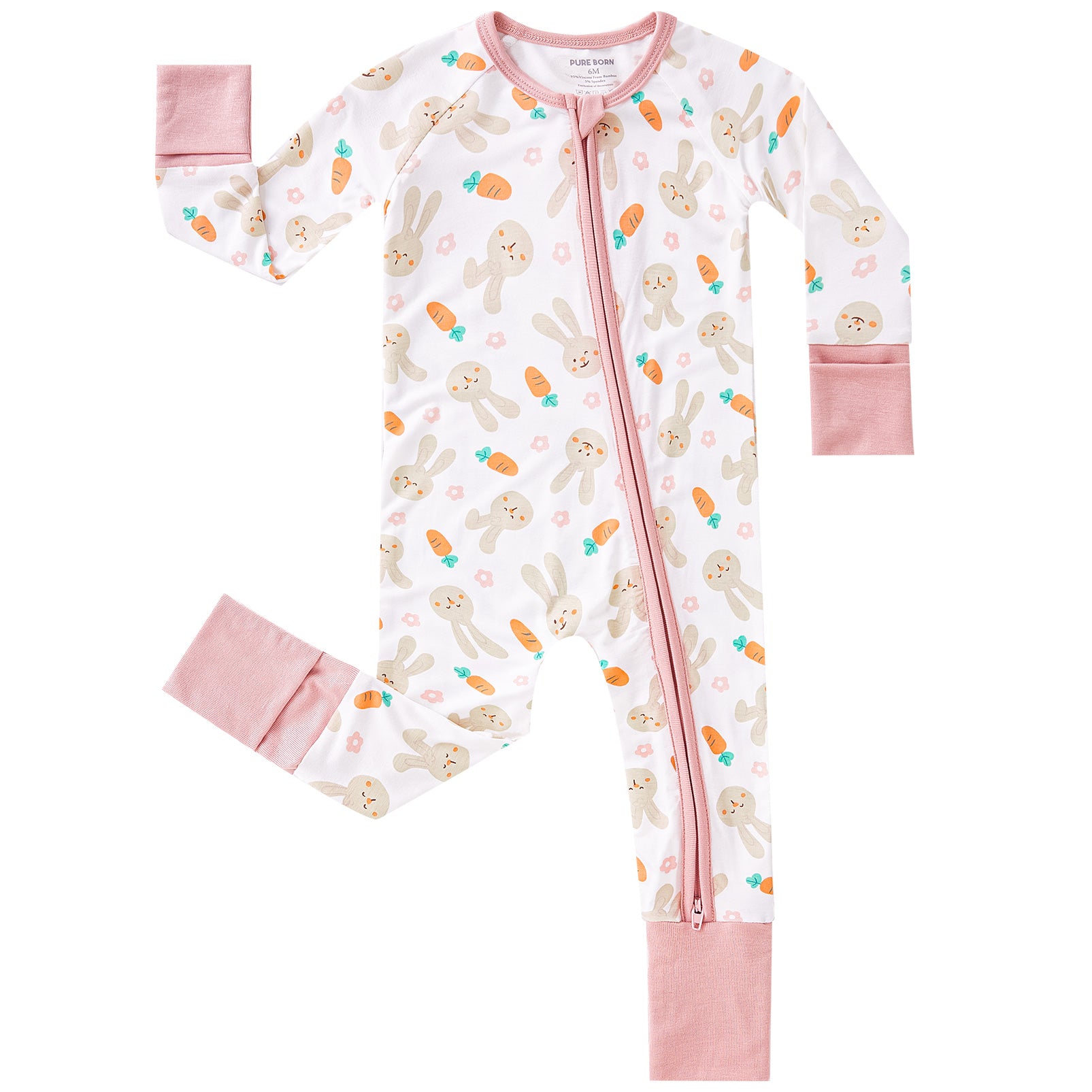 pureborn Baby Boys Sleeper Viscose from Bamboo Pajamas 2-Way Zipper Snug Fit Sleepwear Blue Cowboy Boots 0-3 Months