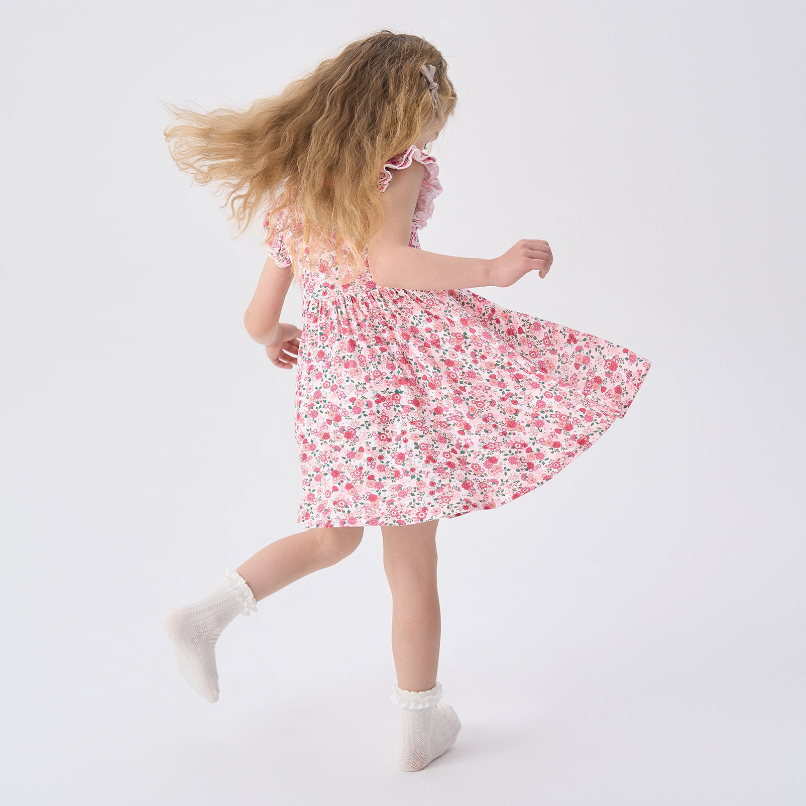 pureborn Baby Toddler Girl Viscose from Bamboo Dress Ruffled Sleeve 2-5T