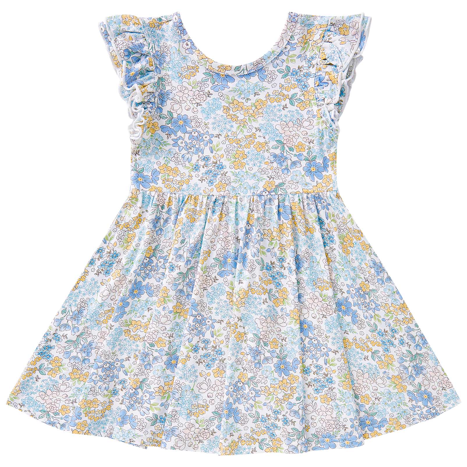 pureborn Baby Toddler Girl Viscose from Bamboo Dress Ruffled Sleeve 2-5T