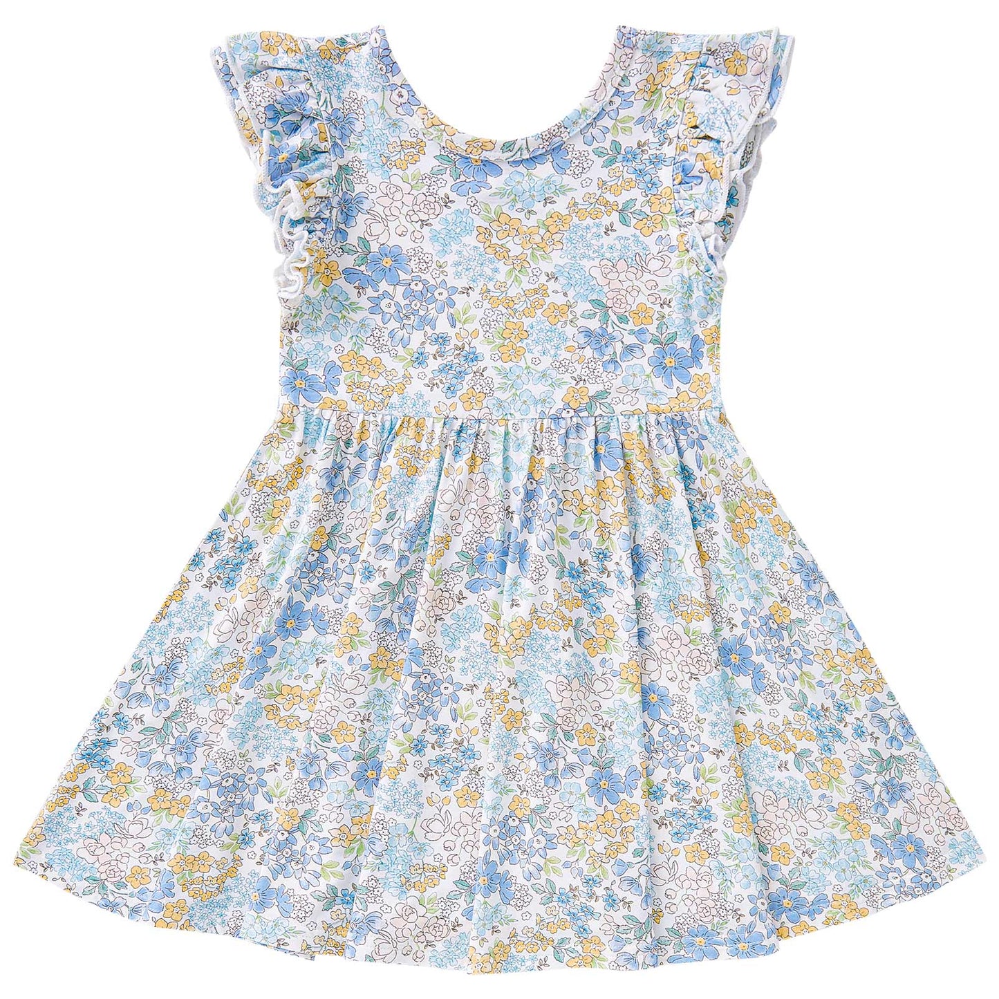 pureborn Baby Toddler Girl Viscose from Bamboo Dress Ruffled Sleeve 2-5T
