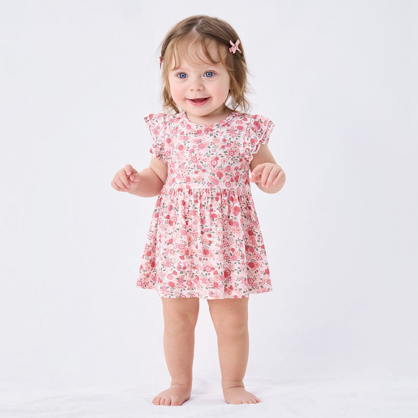 pureborn Baby GIrls Viscose from Bamboo Bodysuit Dress Ruffle Sleeve Romper Playwear Dresses 0-24M