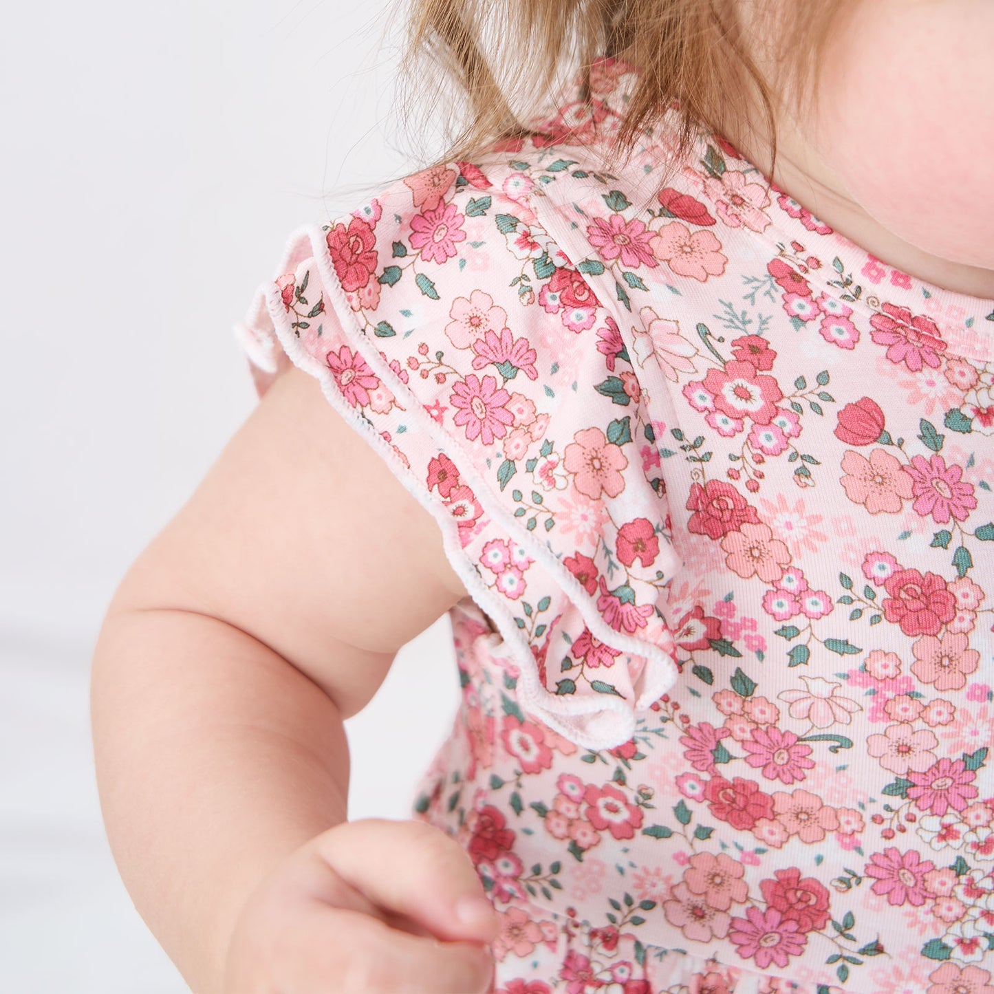 pureborn Baby GIrls Viscose from Bamboo Bodysuit Dress Ruffle Sleeve Romper Playwear Dresses 0-24M