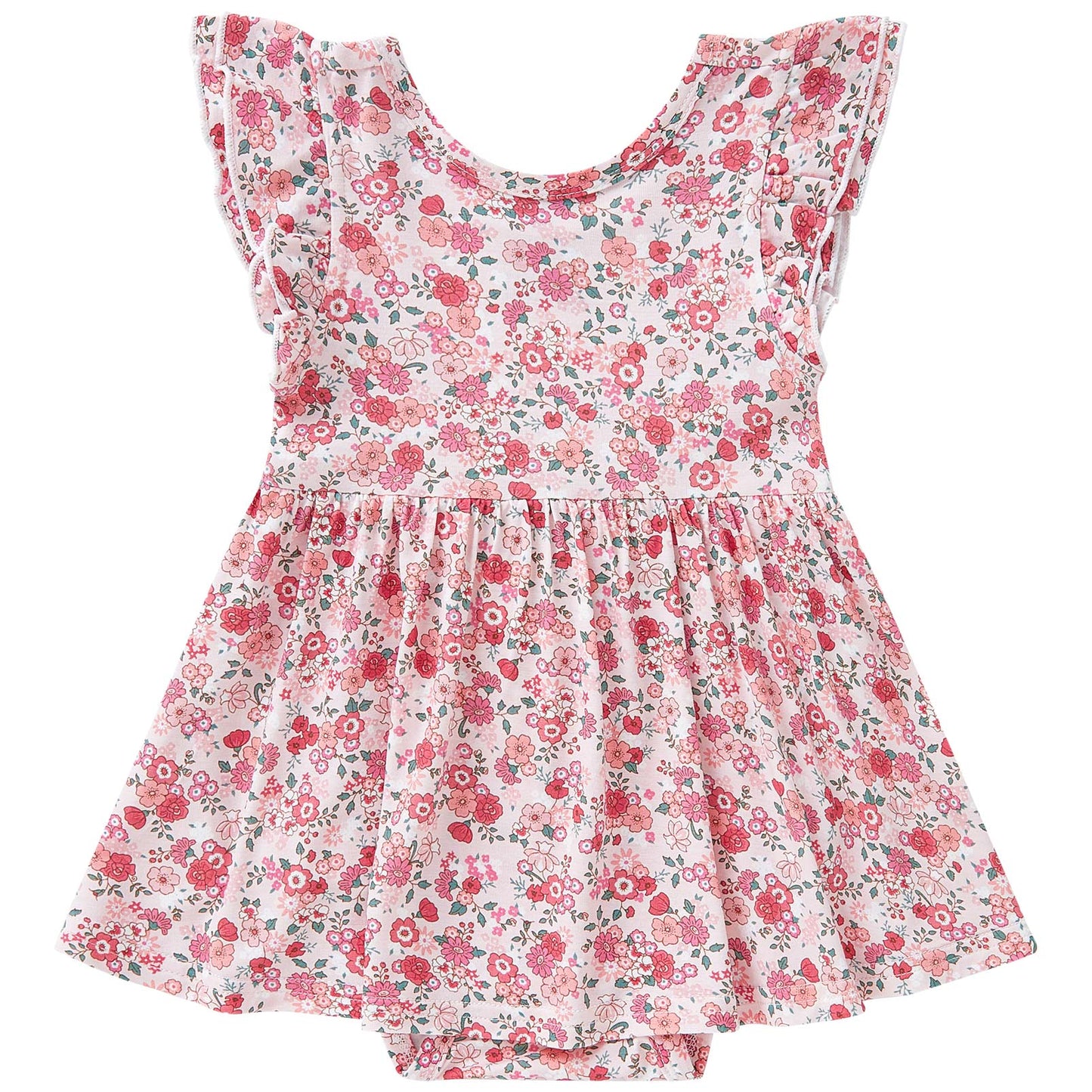pureborn Baby GIrls Viscose from Bamboo Bodysuit Dress Ruffle Sleeve Romper Playwear Dresses 0-24M