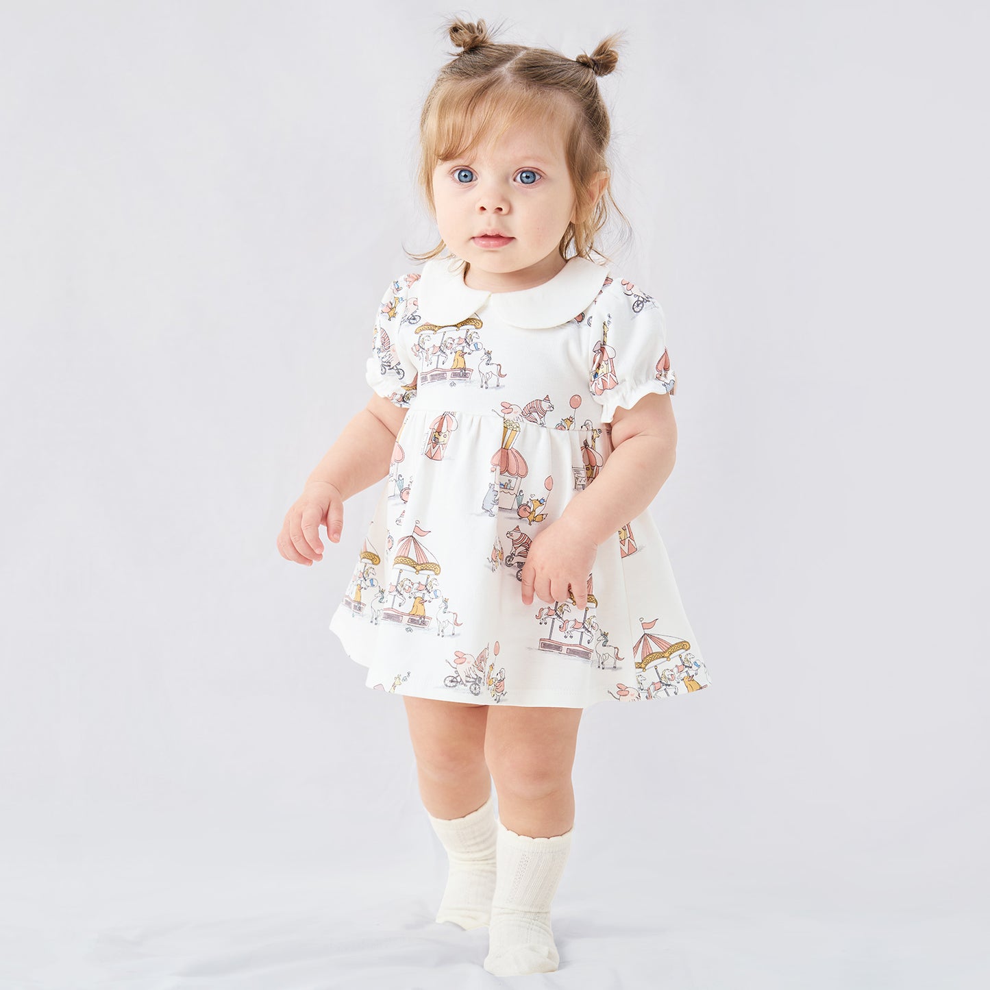 pureborn Baby Girls Dress with Bloomer Infant Girl Cotton Playwear Dress 0-24 Months