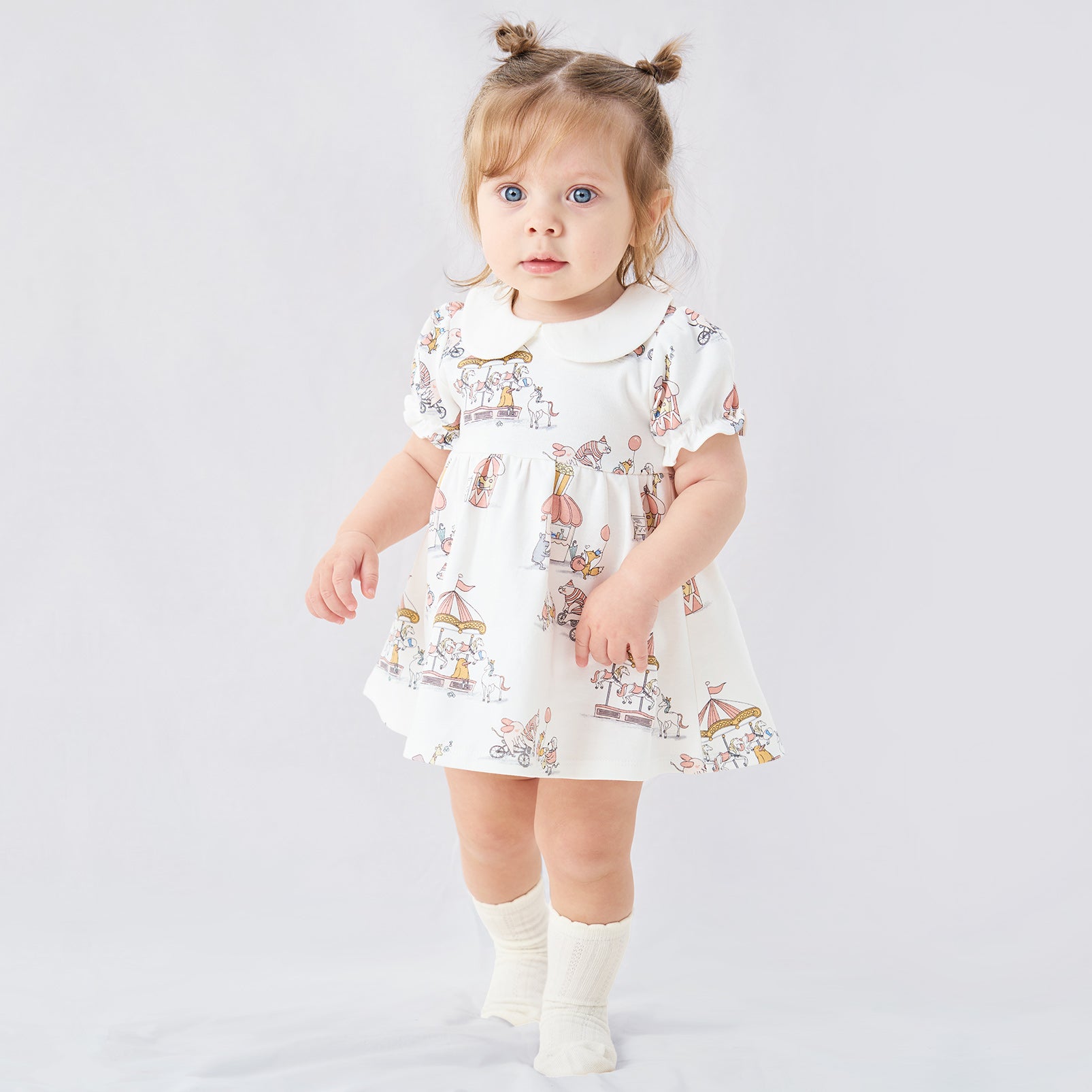 pureborn Baby Girls Dress with Bloomer Infant Girl Cotton Playwear Dress 0-24 Months