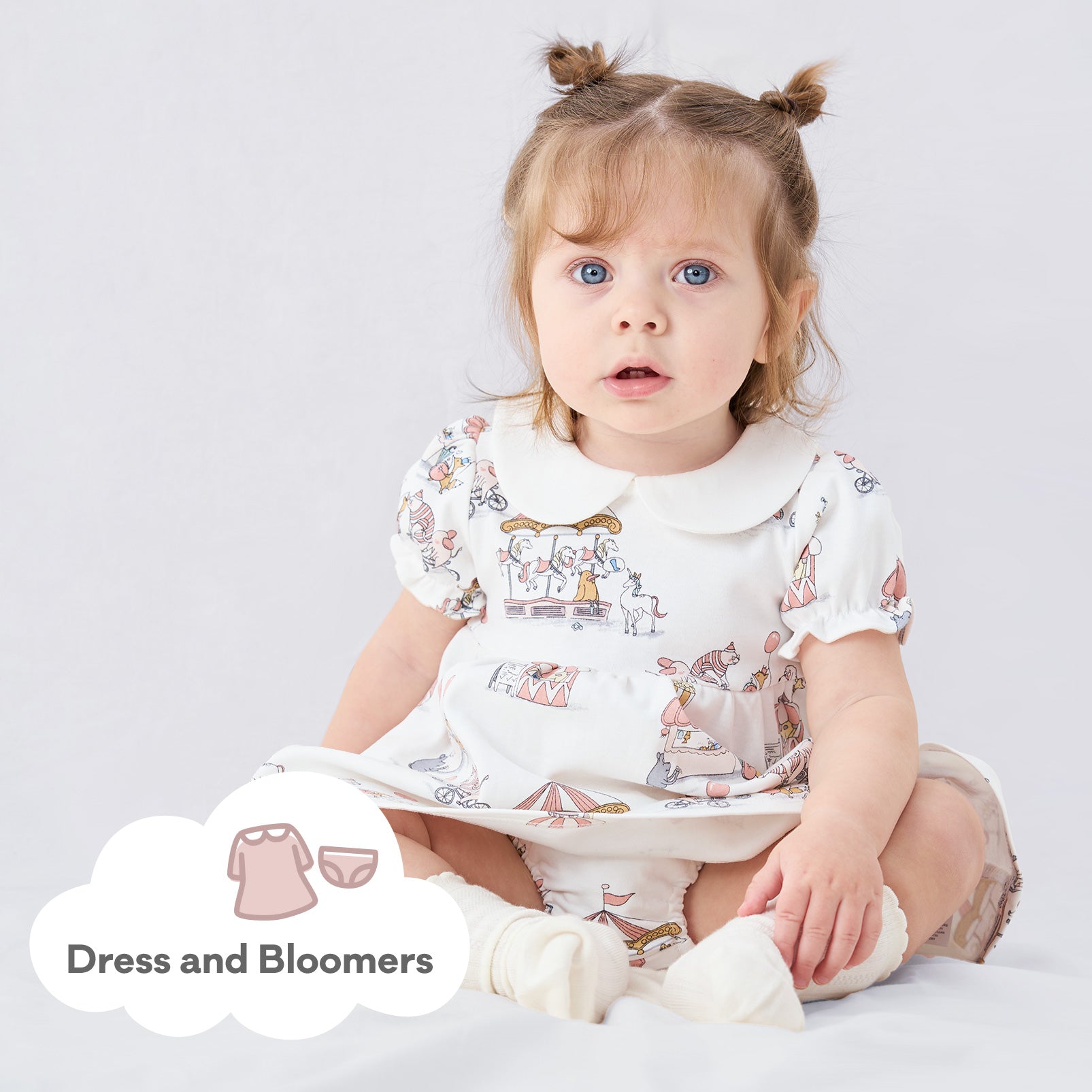 pureborn Baby Girls Dress with Bloomer Infant Girl Cotton Playwear Dress 0-24 Months
