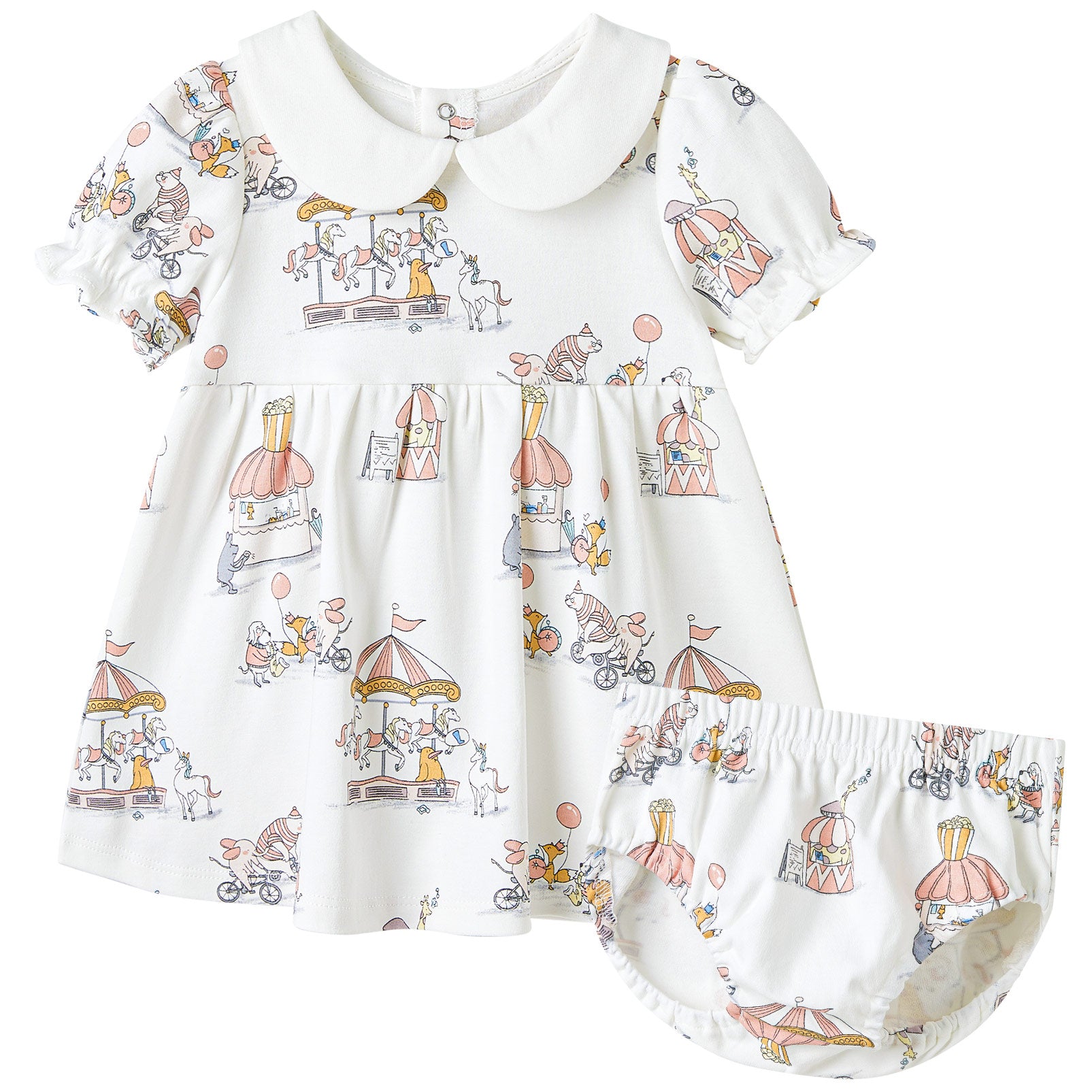 pureborn Baby Girls Dress with Bloomer Infant Girl Cotton Playwear Dress 0-24 Months