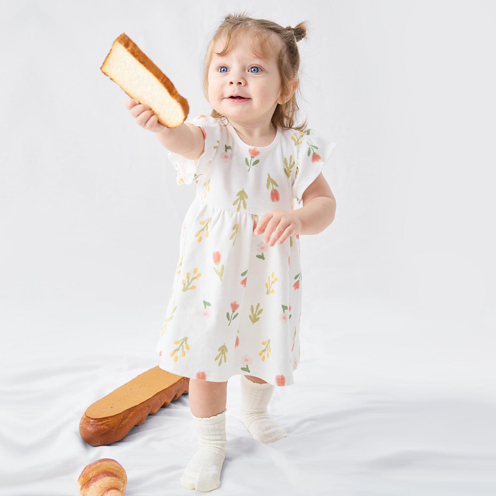 pureborn Baby Girls Dress with Bloomer Infant Girl Cotton Playwear Dress 0-24 Months