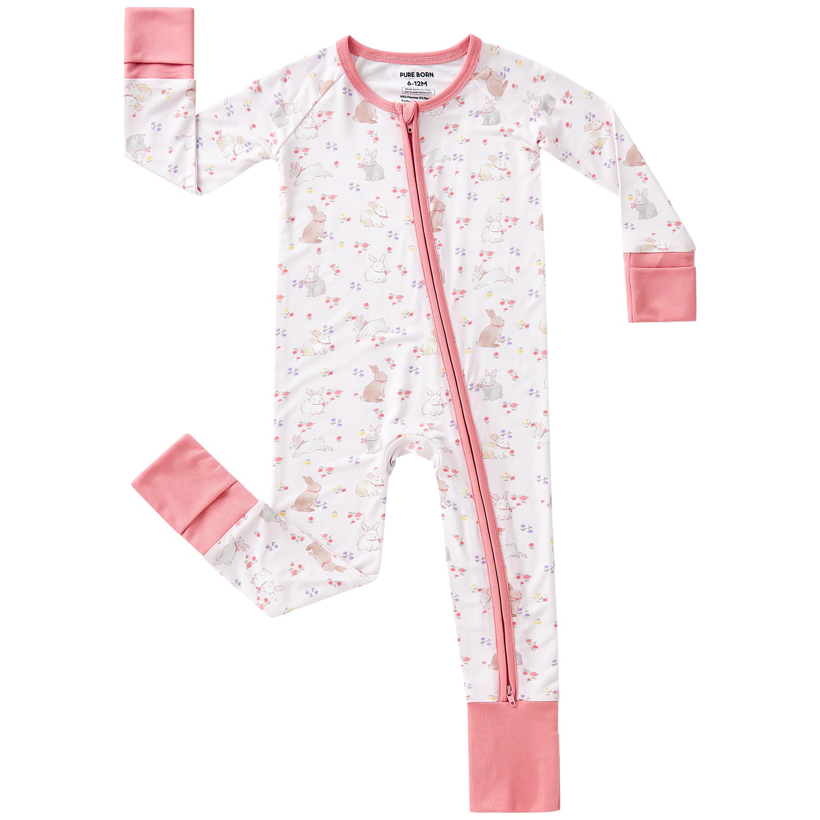 pureborn Baby Boys Sleeper Viscose from Bamboo Pajamas 2-Way Zipper Snug Fit Sleepwear Blue Cowboy Boots 0-3 Months