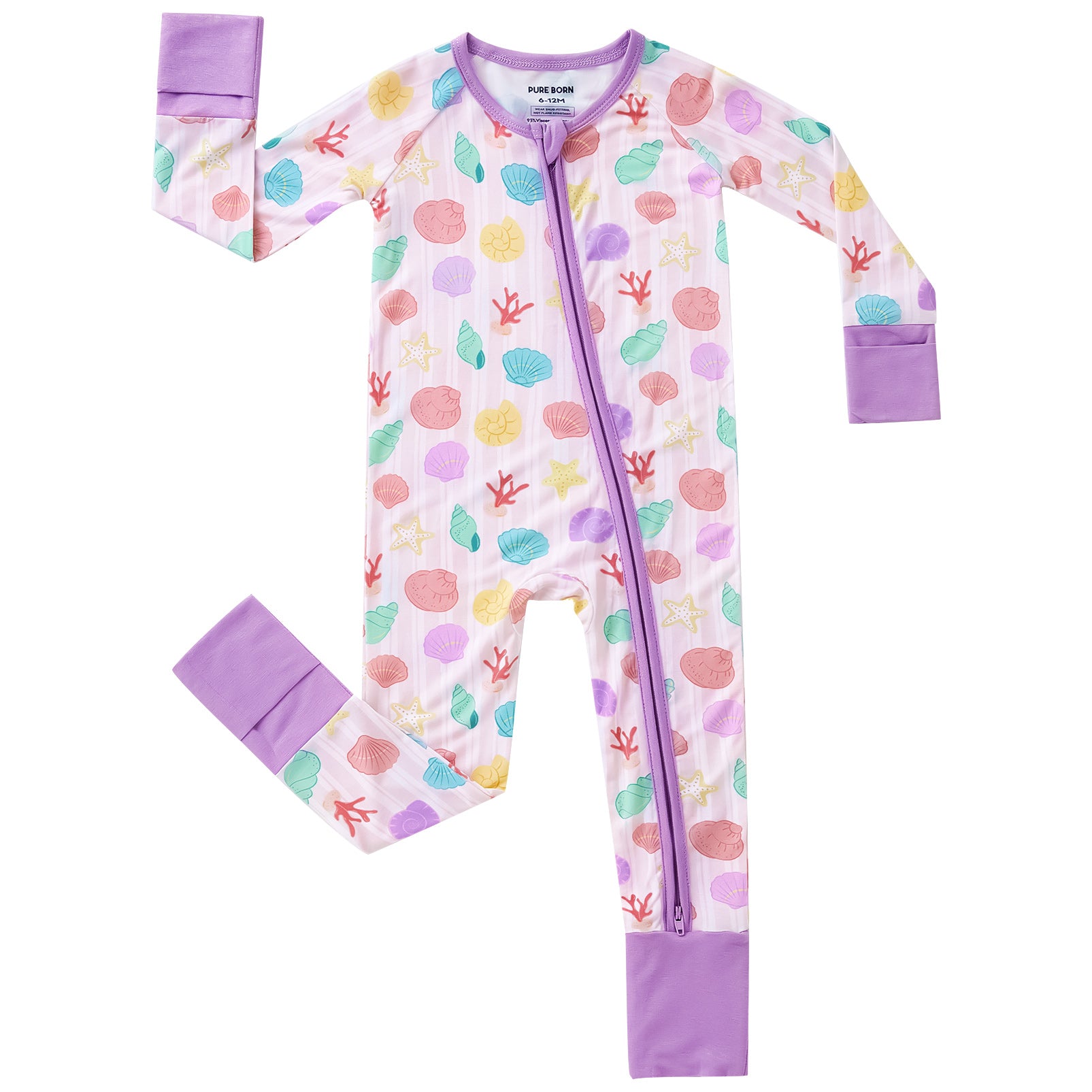 pureborn Baby Boys Sleeper Viscose from Bamboo Pajamas 2-Way Zipper Snug Fit Sleepwear Blue Cowboy Boots 0-3 Months