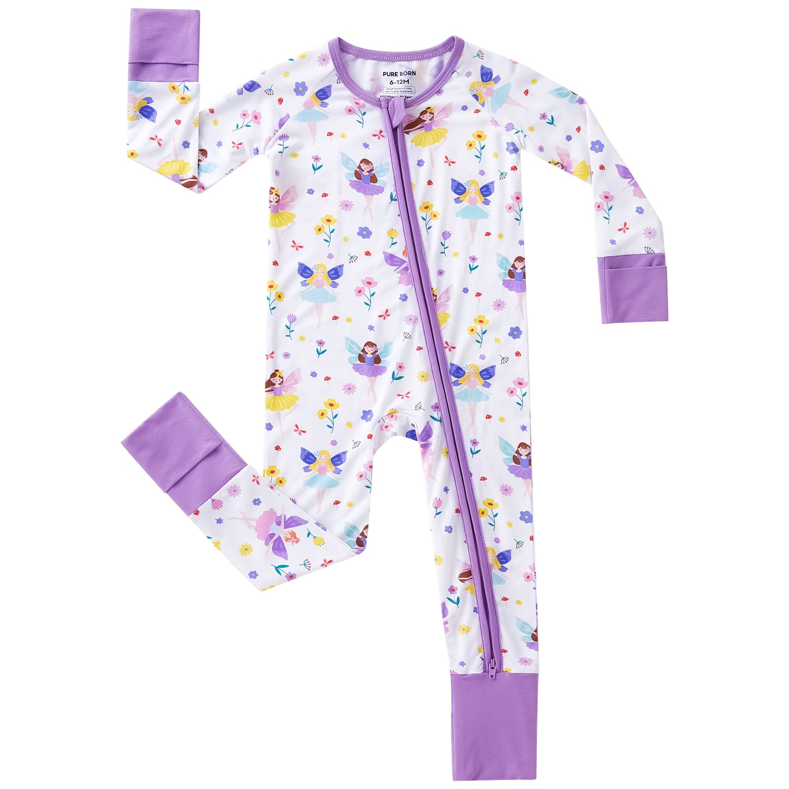 pureborn Baby Boys Sleeper Viscose from Bamboo Pajamas 2-Way Zipper Snug Fit Sleepwear Blue Cowboy Boots 0-3 Months