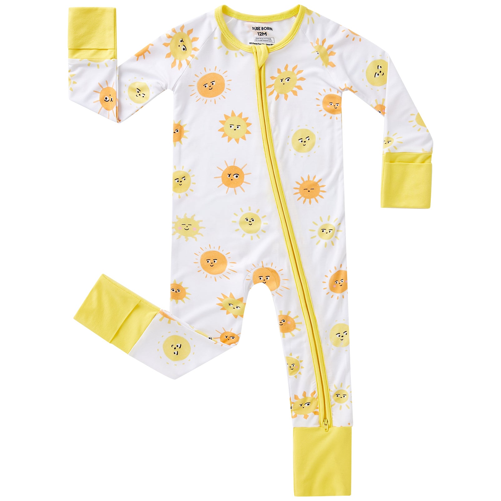pureborn Baby Boys Sleeper Viscose from Bamboo Pajamas 2-Way Zipper Snug Fit Sleepwear Blue Cowboy Boots 0-3 Months