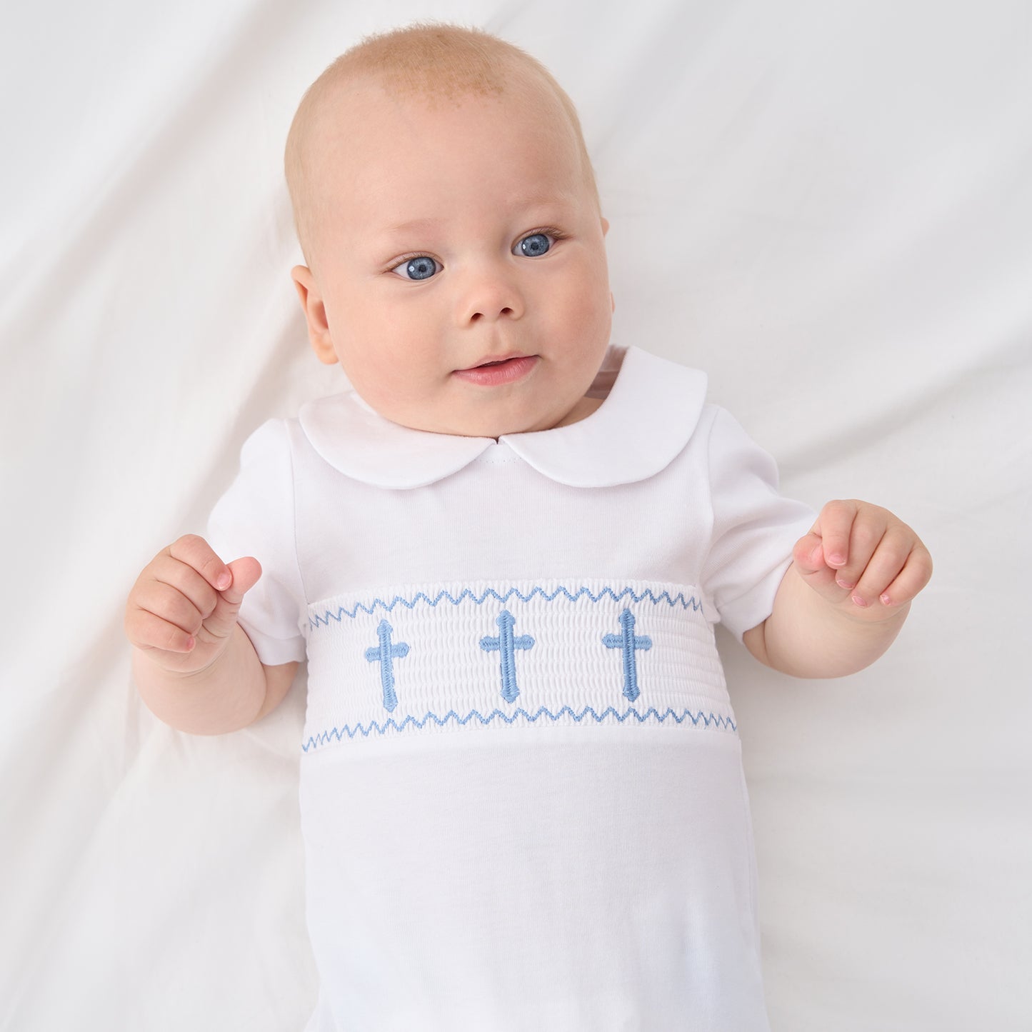 White Cross Baptism Outfit Long Sleeve