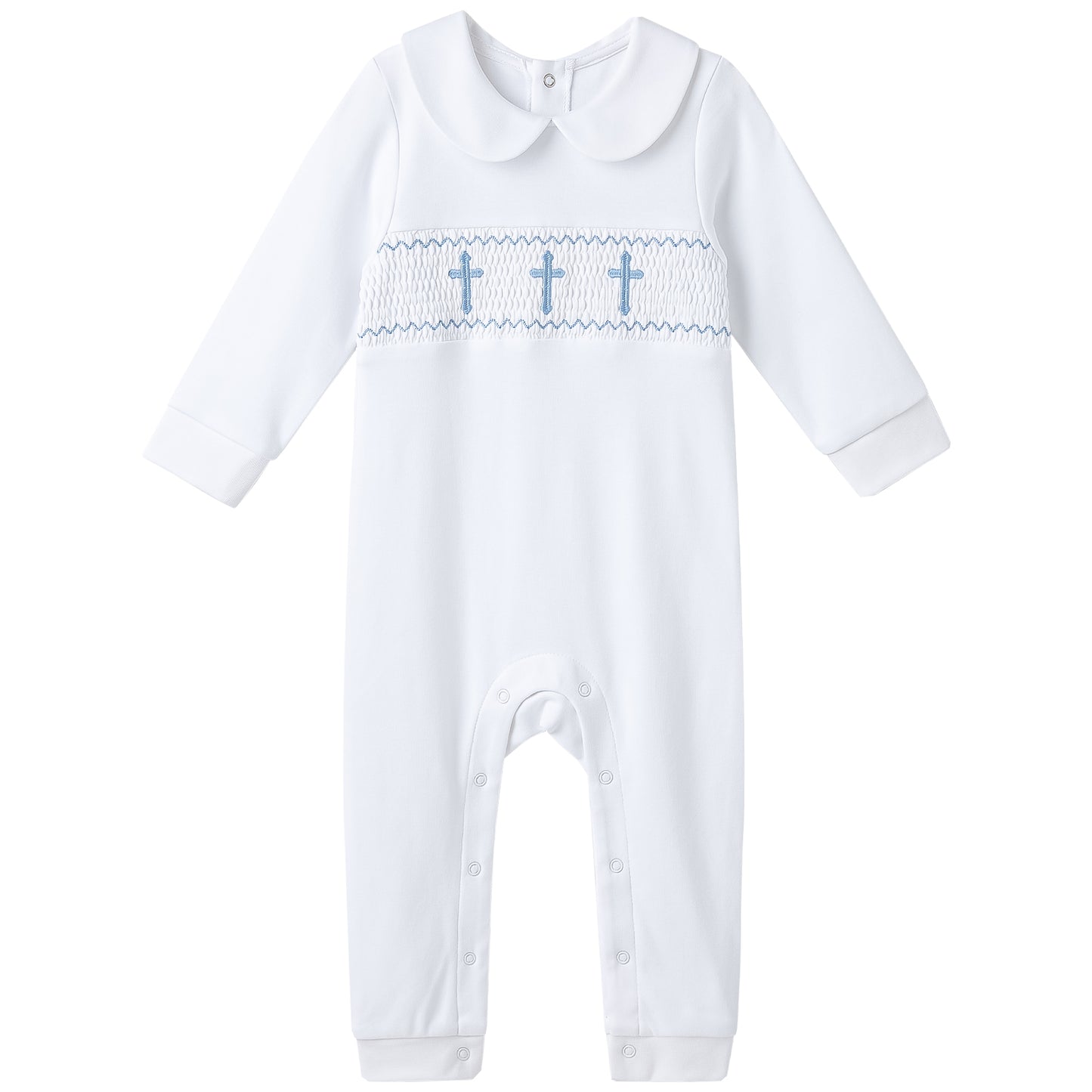White Cross Baptism Outfit Long Sleeve