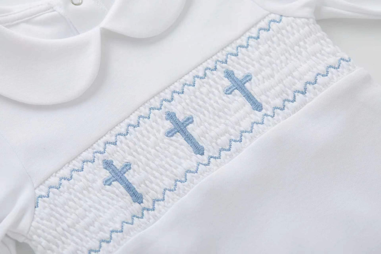 White Cross Baptism Outfit Long Sleeve
